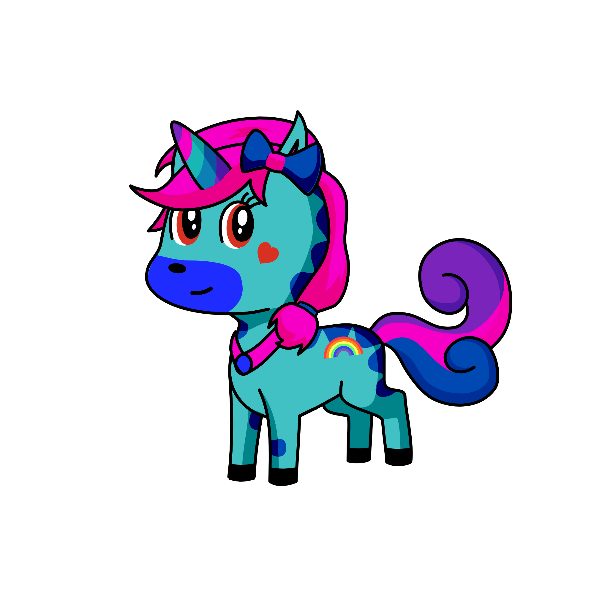 rainbow aqua, the unicorn