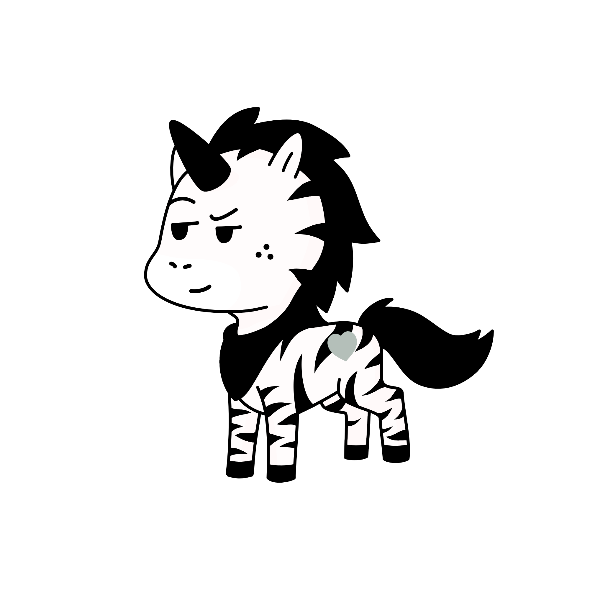 Black an white, the unicorn