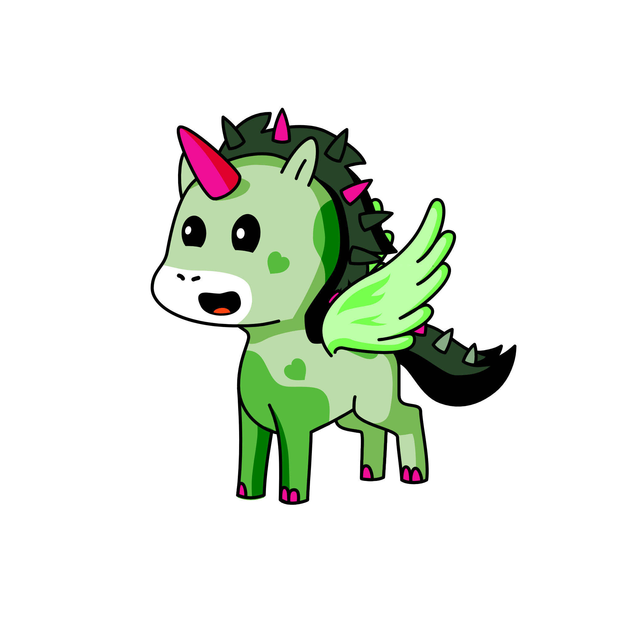 Greeny, the unicorn
