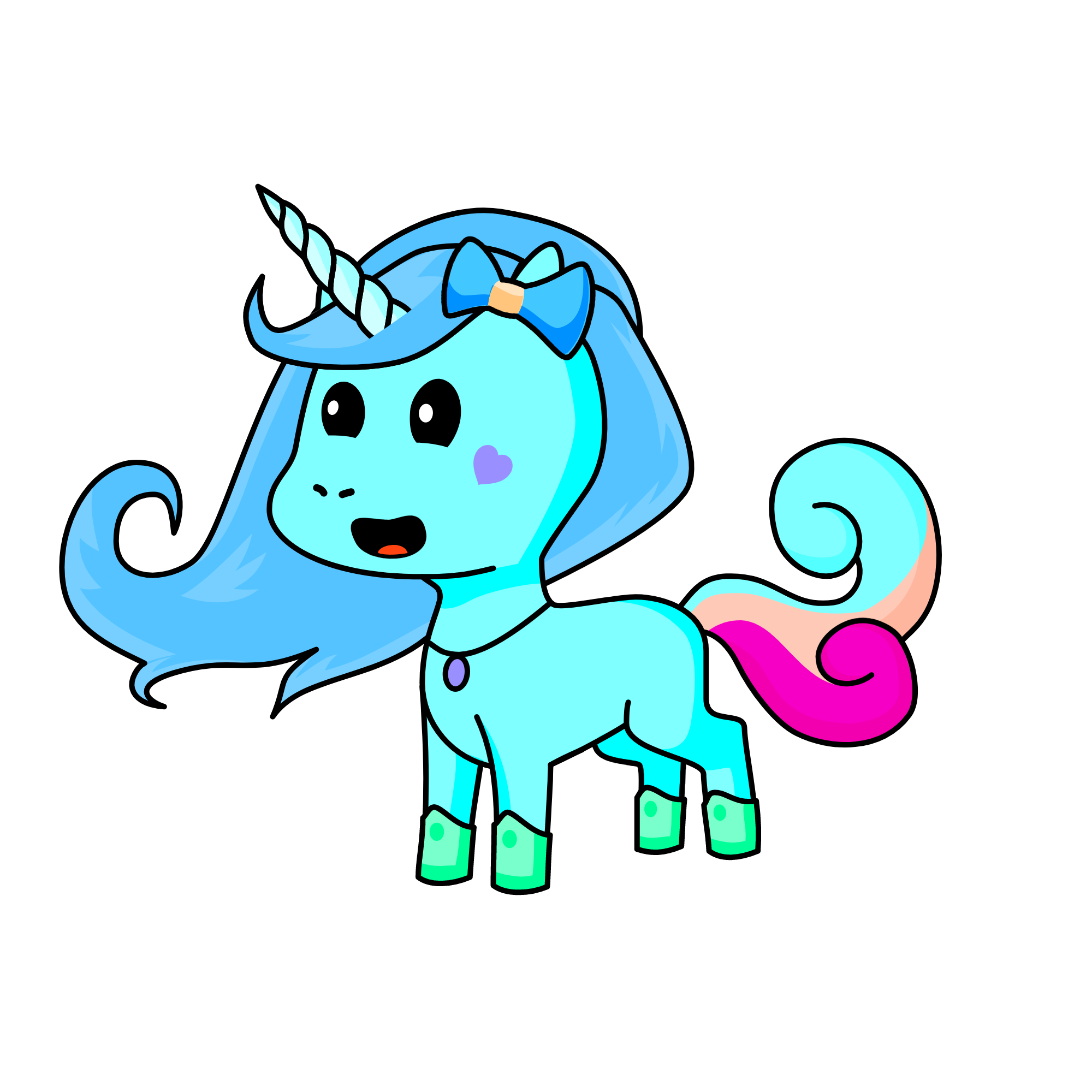 blue, the unicorn
