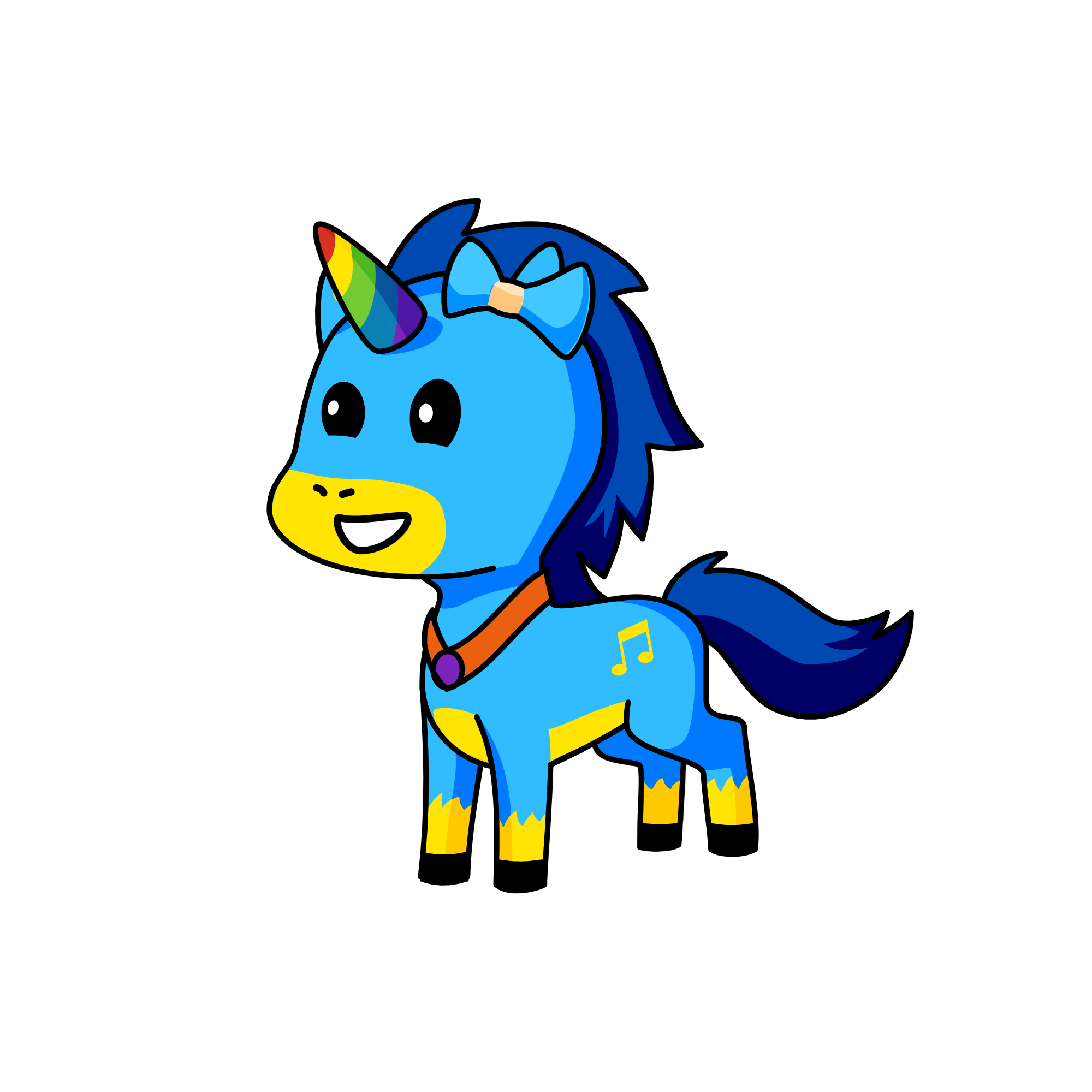blue pie, the unicorn