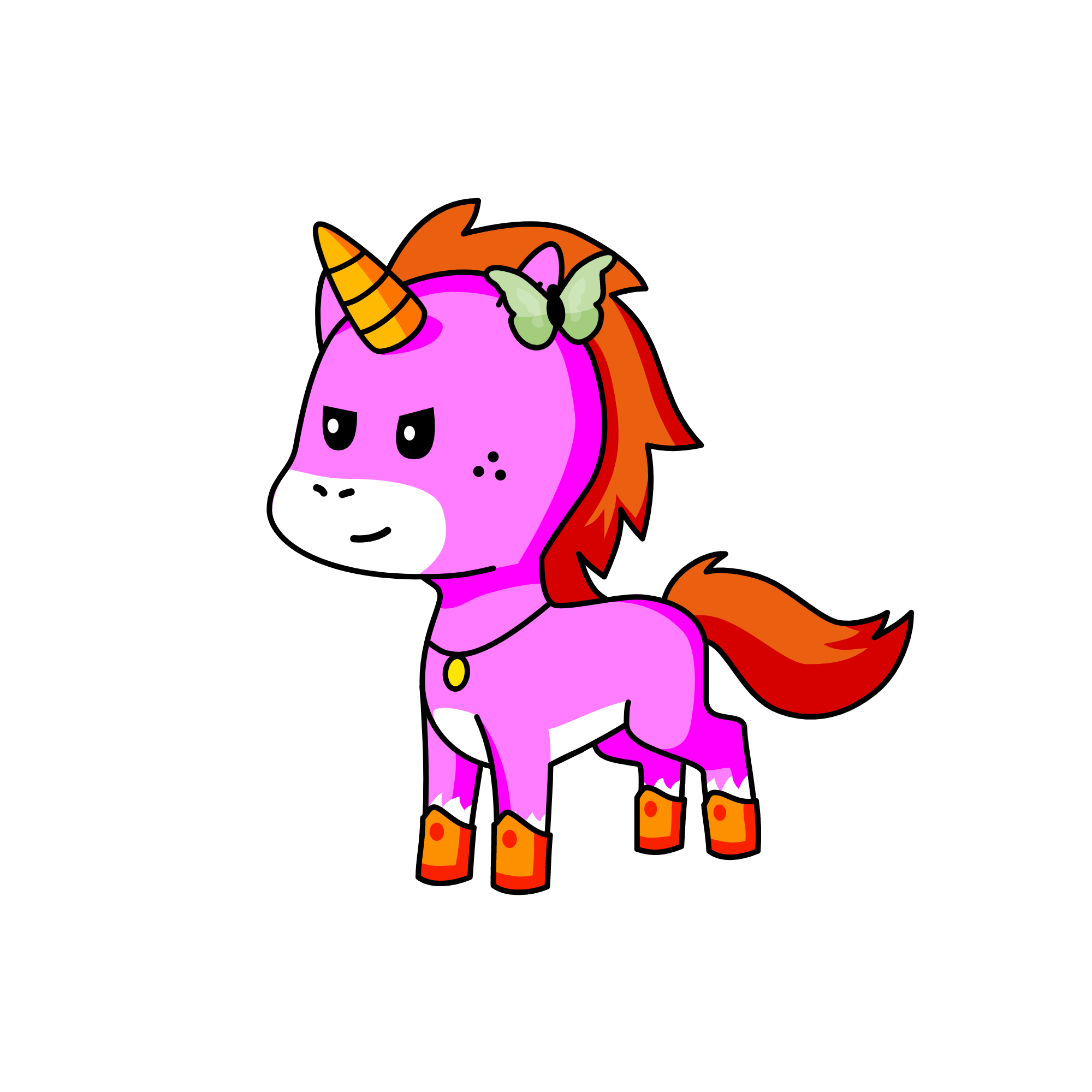 Sunset, the unicorn