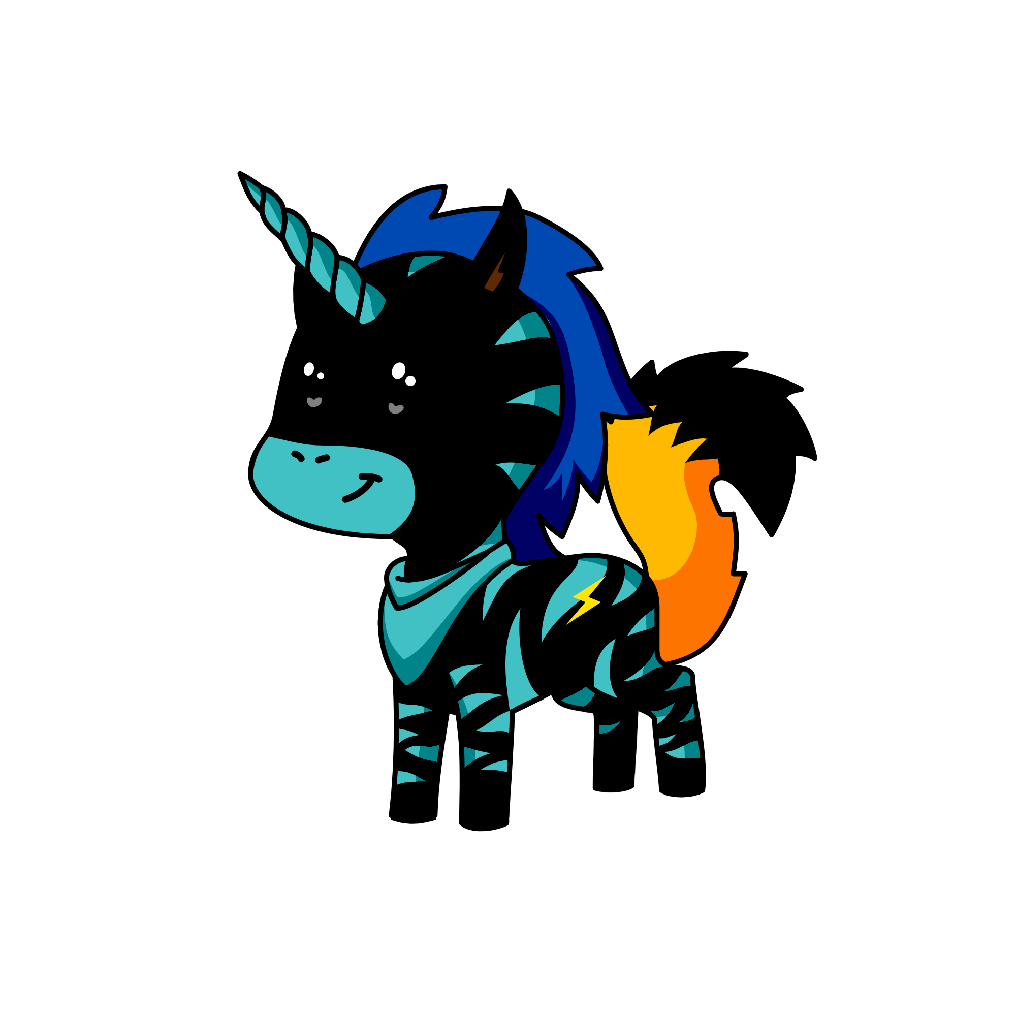 black, the unicorn