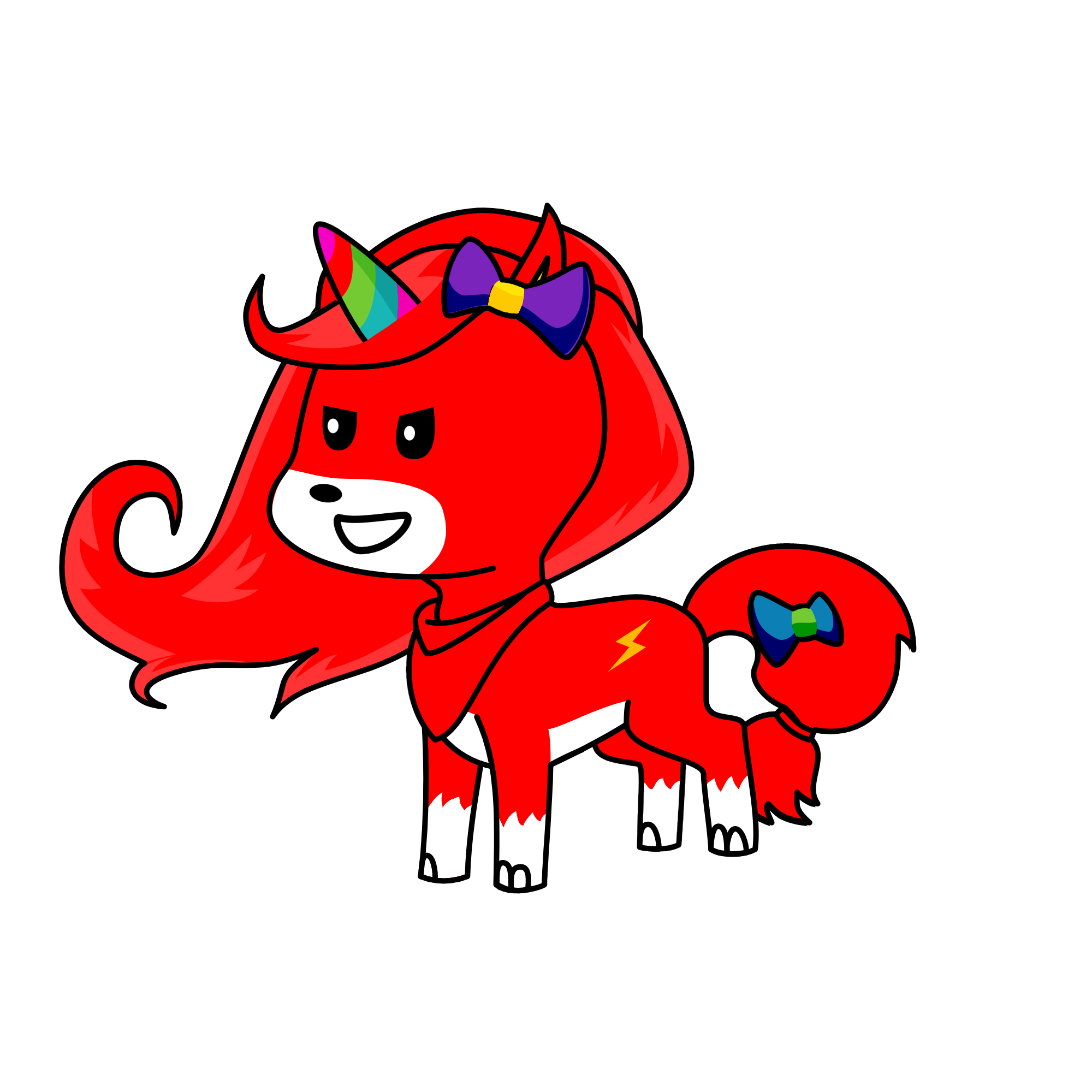 Red fire , the unicorn