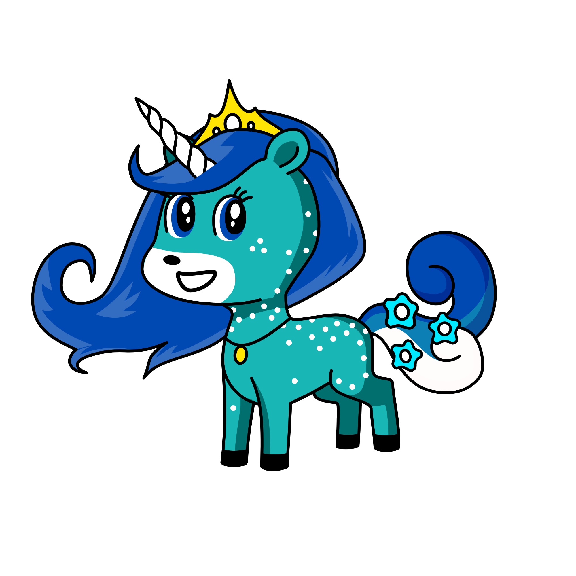 Princess Snowblue, the unicorn