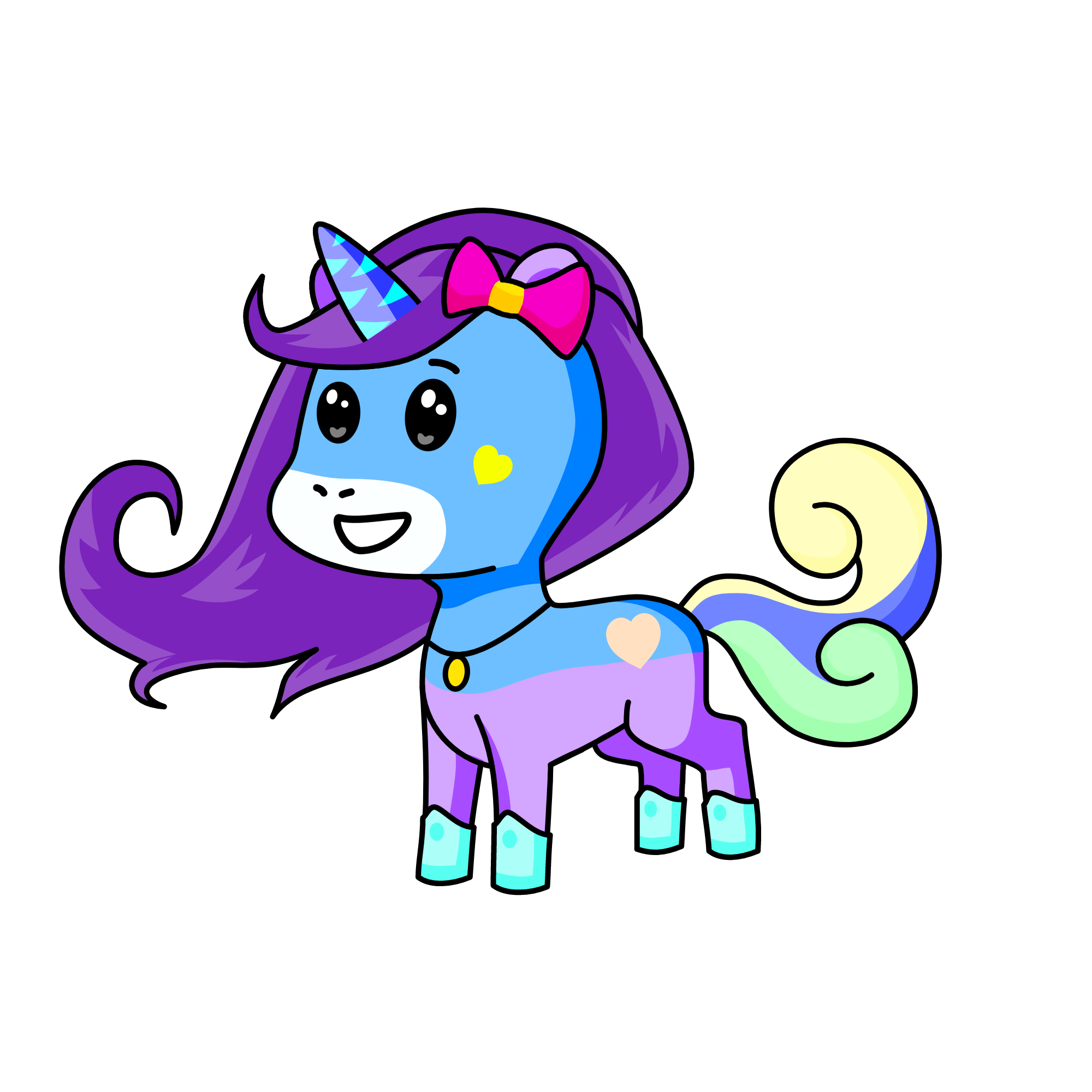 kk the cool, the unicorn
