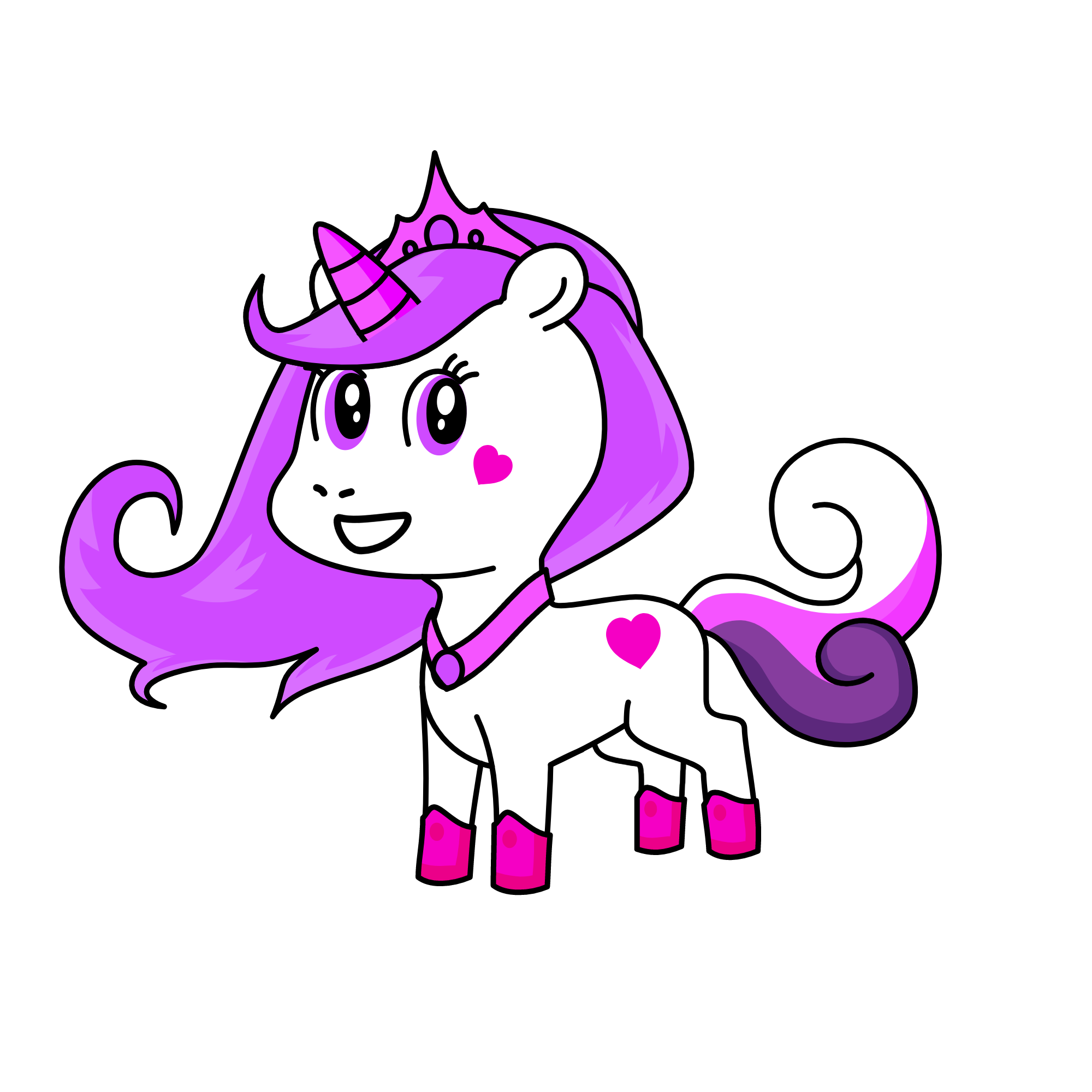 purple girl, the unicorn