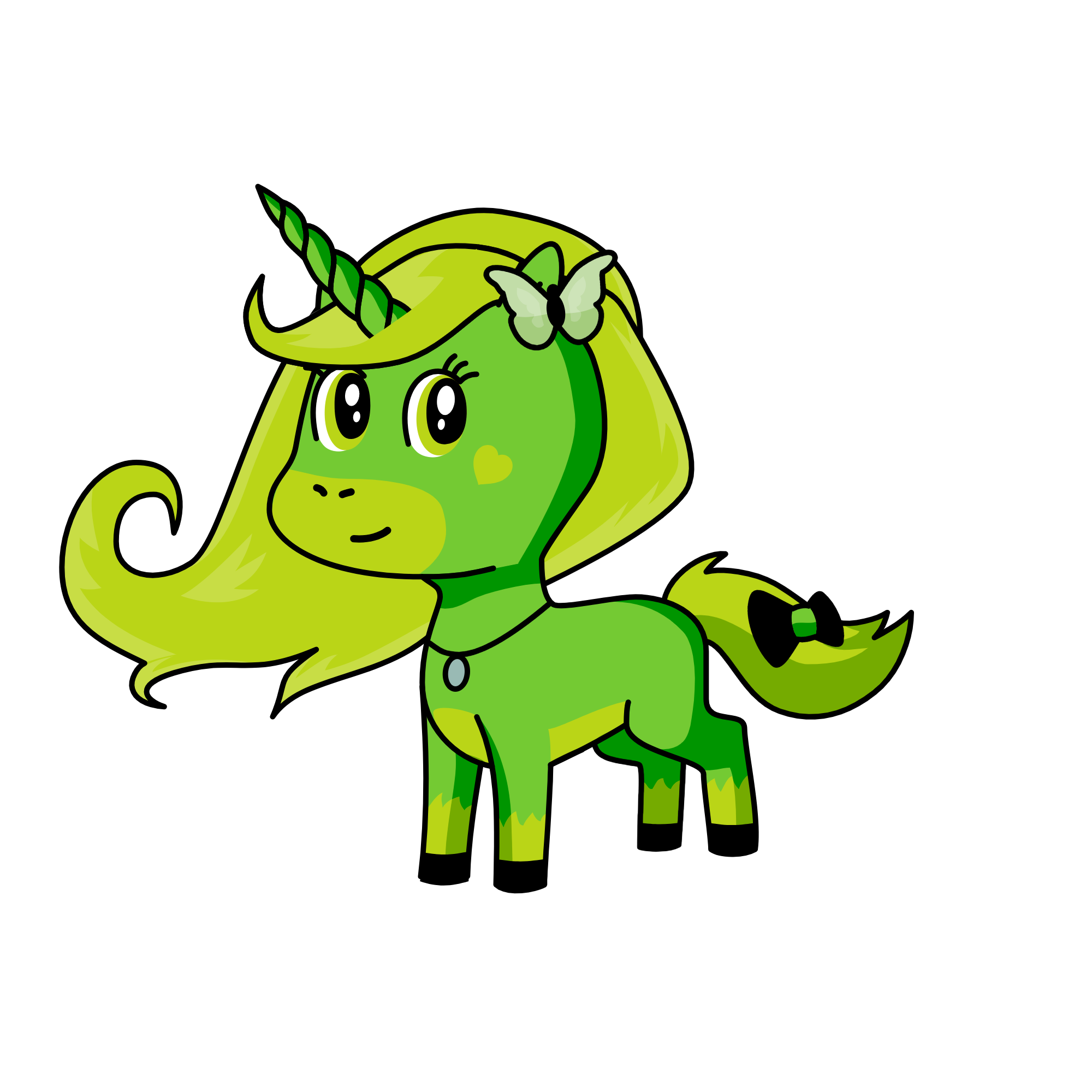 Green, the unicorn