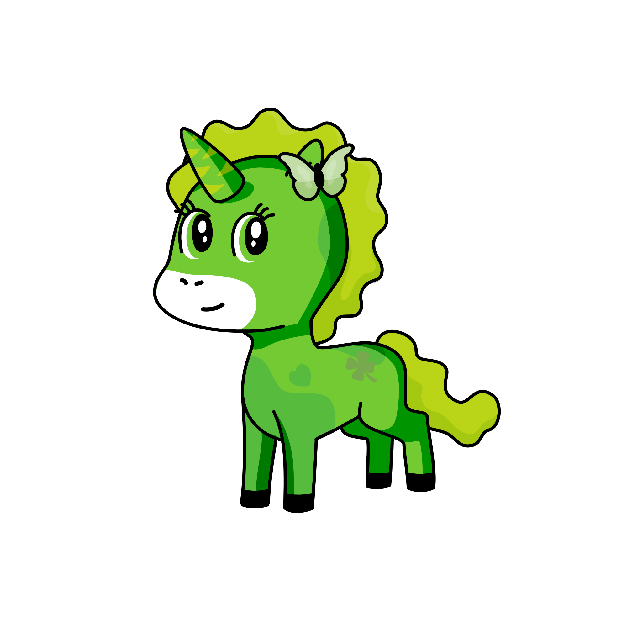green, the unicorn