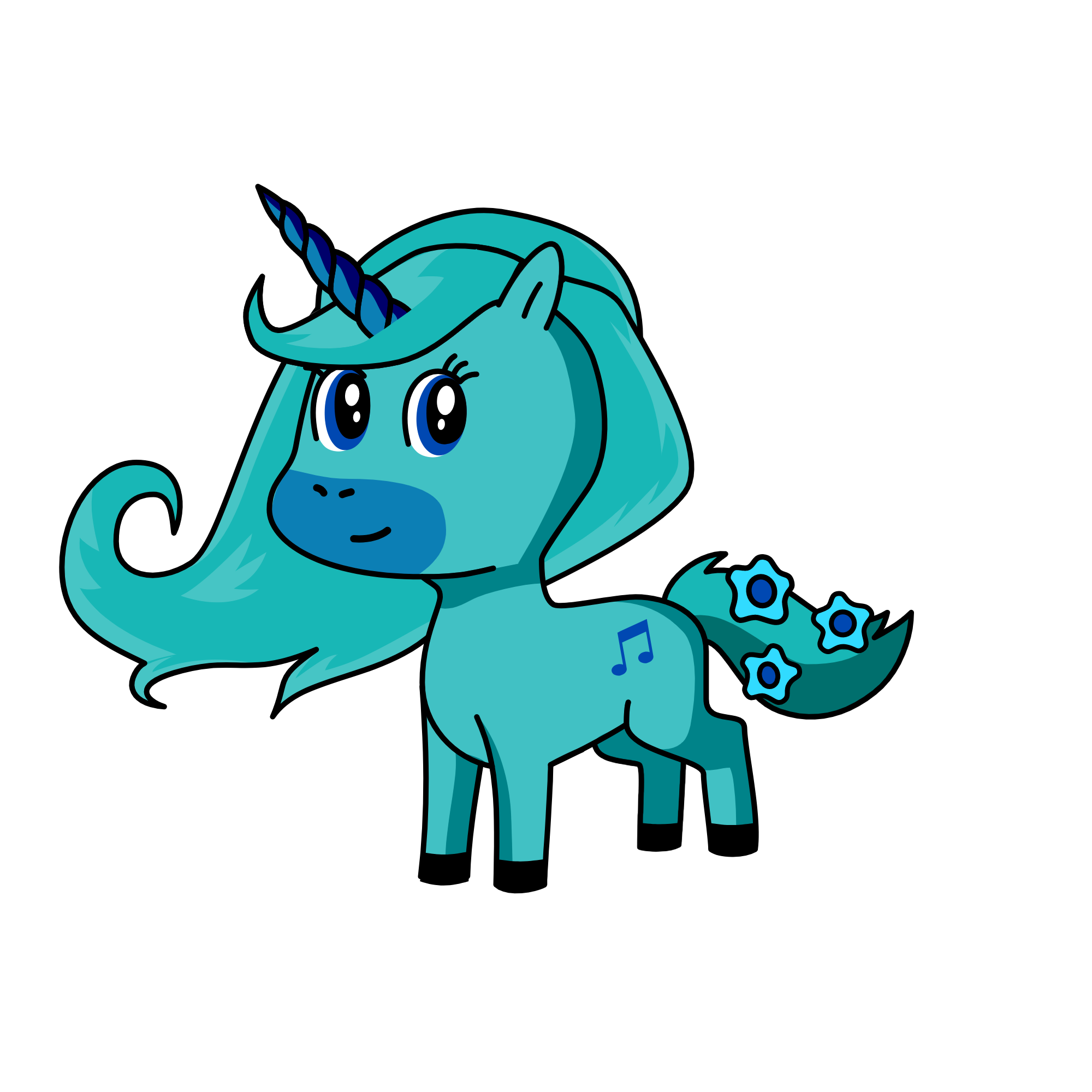blue, the unicorn