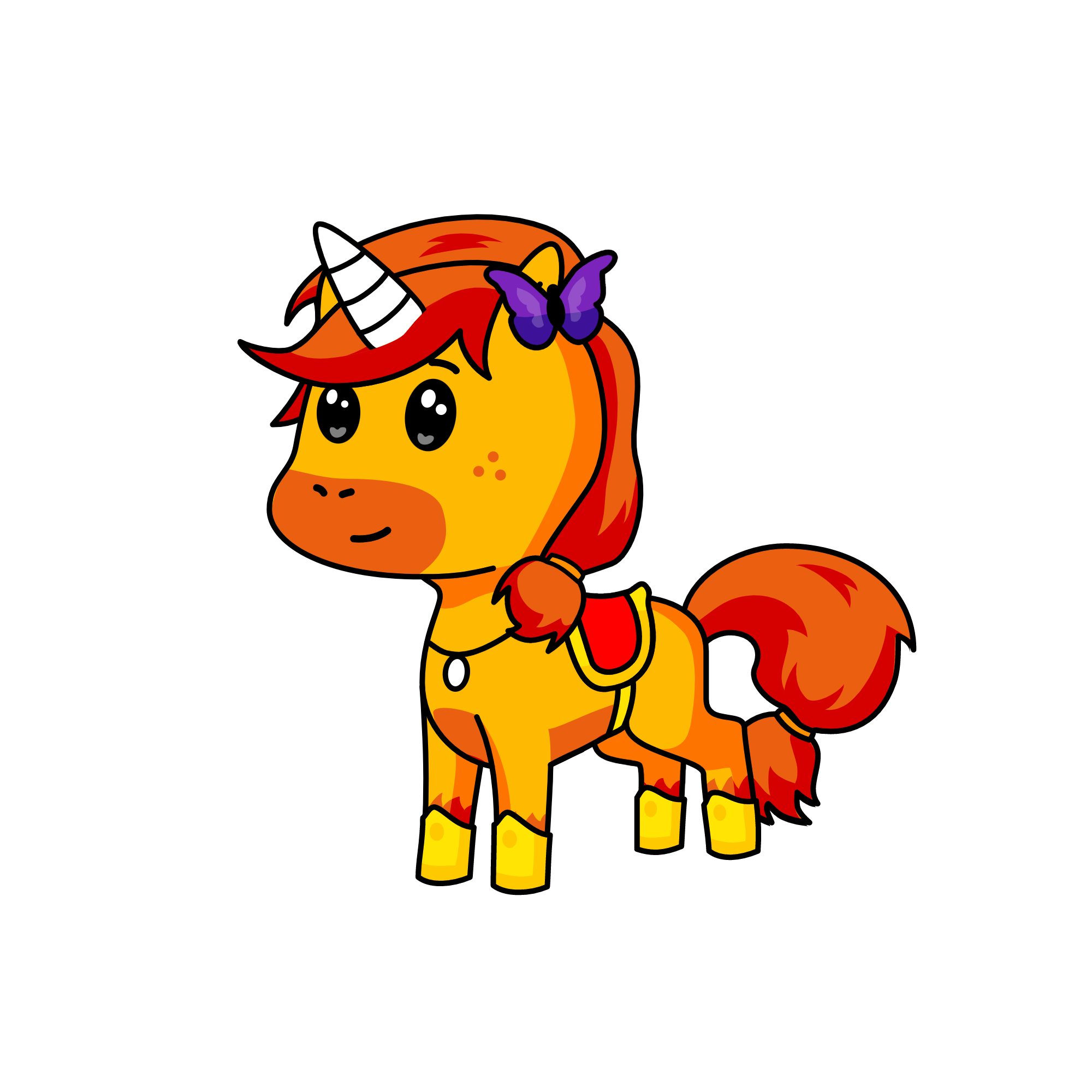 Butterfly girl, the unicorn