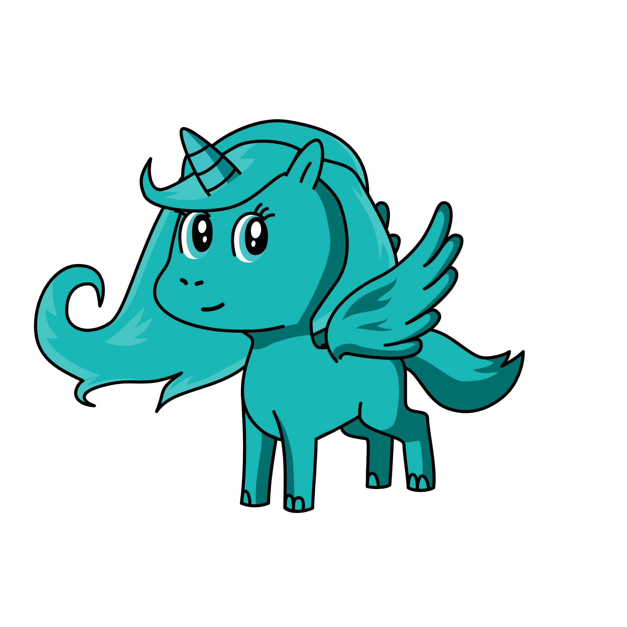 blue, the unicorn