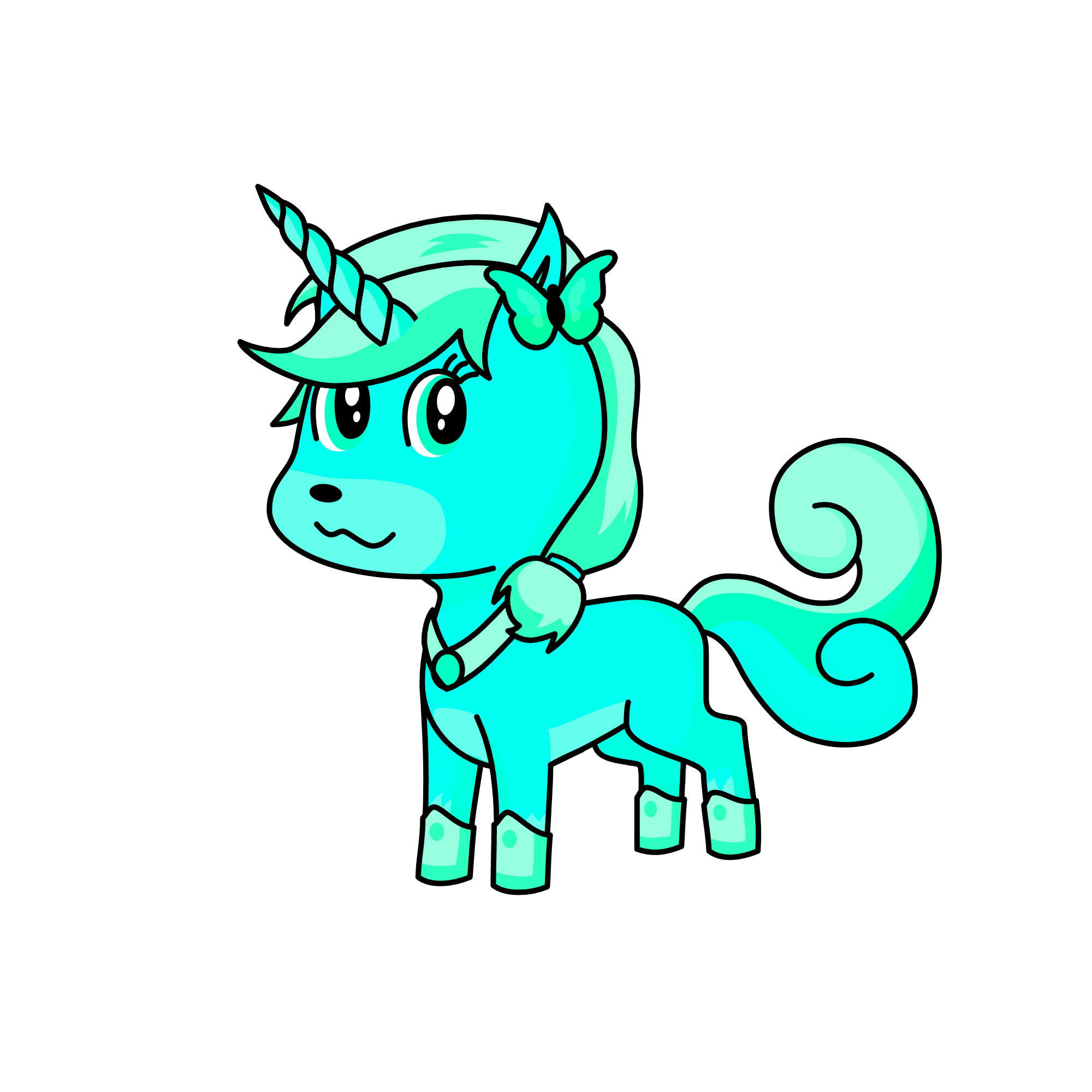 Bluereen, the unicorn
