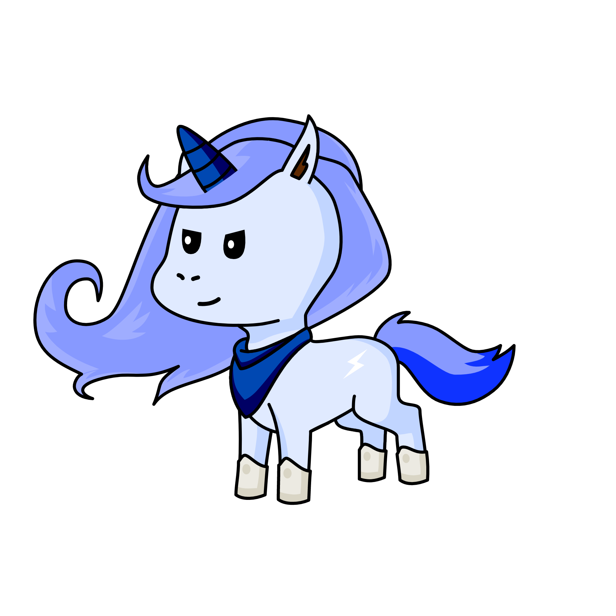 Blue, the unicorn