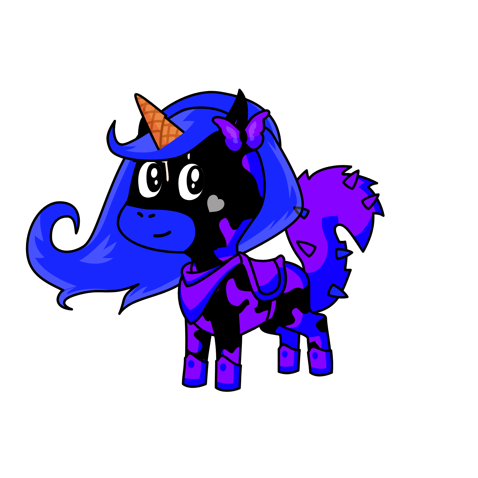 Blue raven, the unicorn