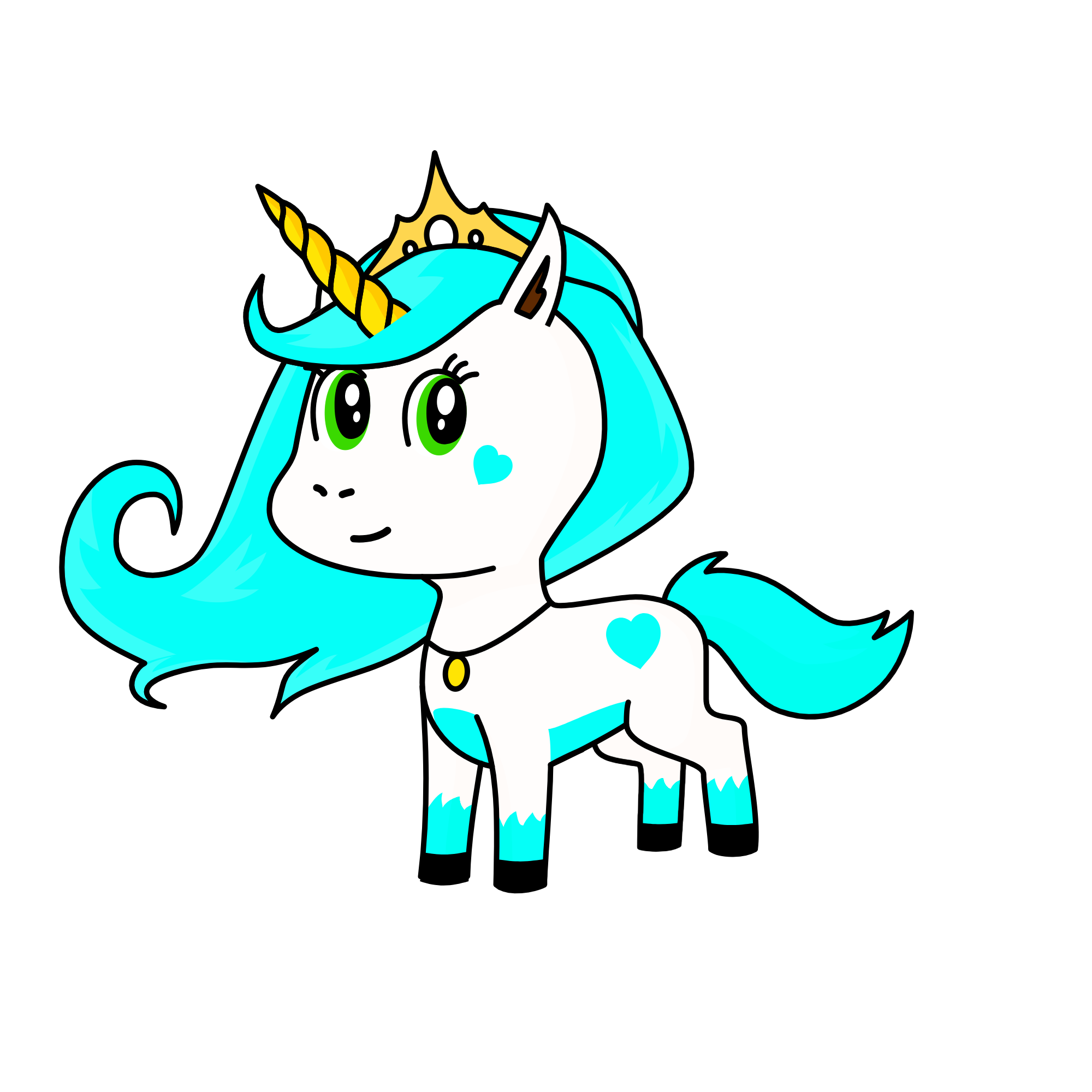 Ice queen of Snow falls, the unicorn
