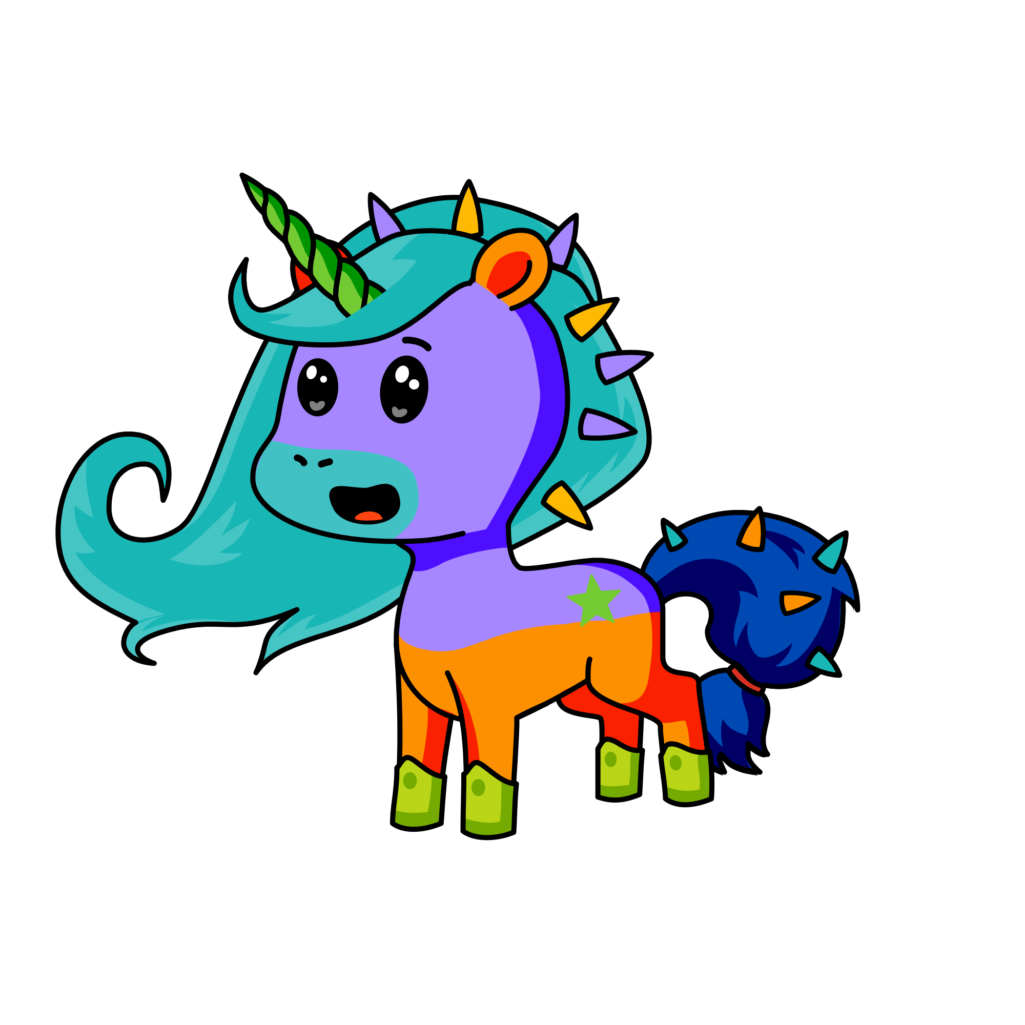 Happiness and love , the unicorn
