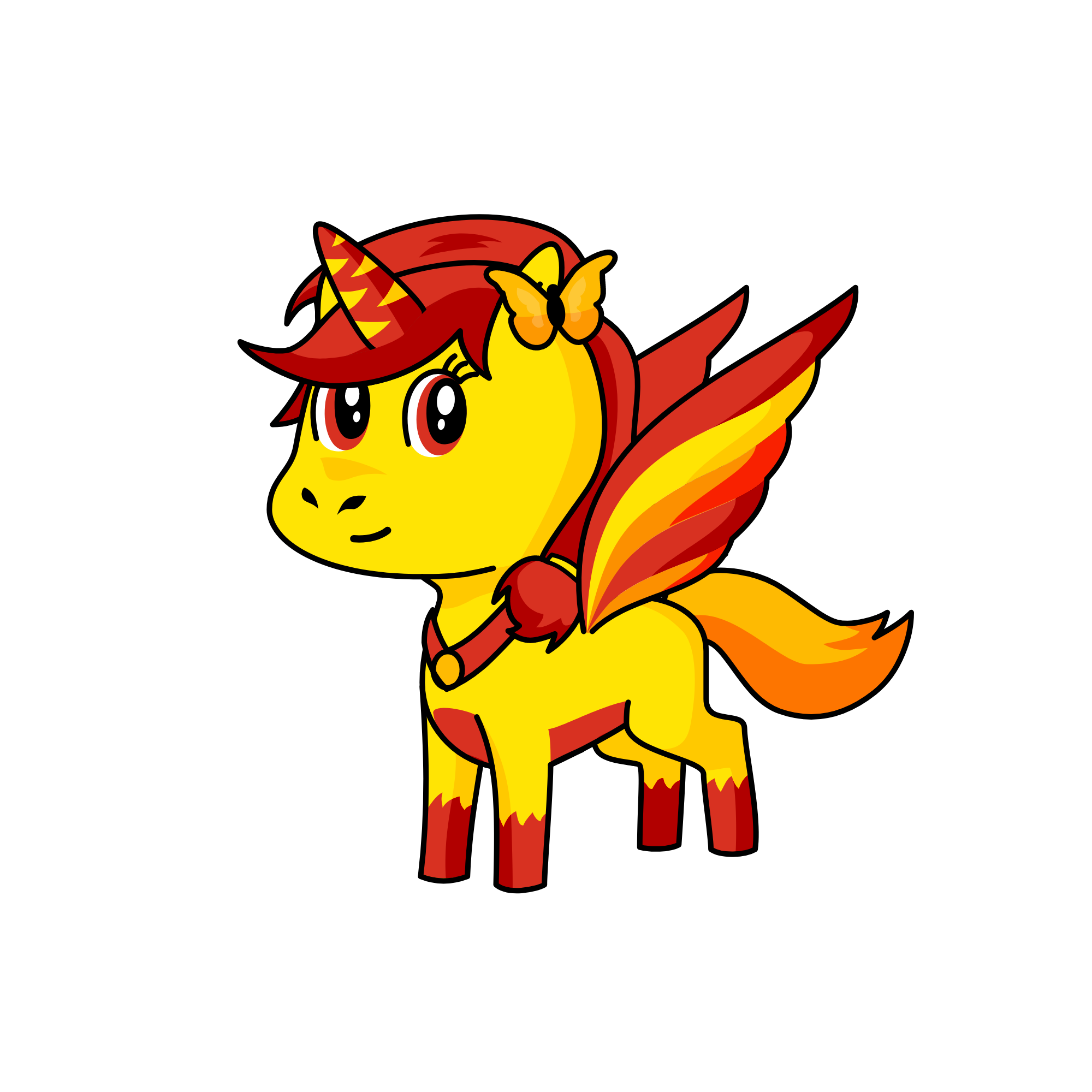 Red And Yellow, the unicorn