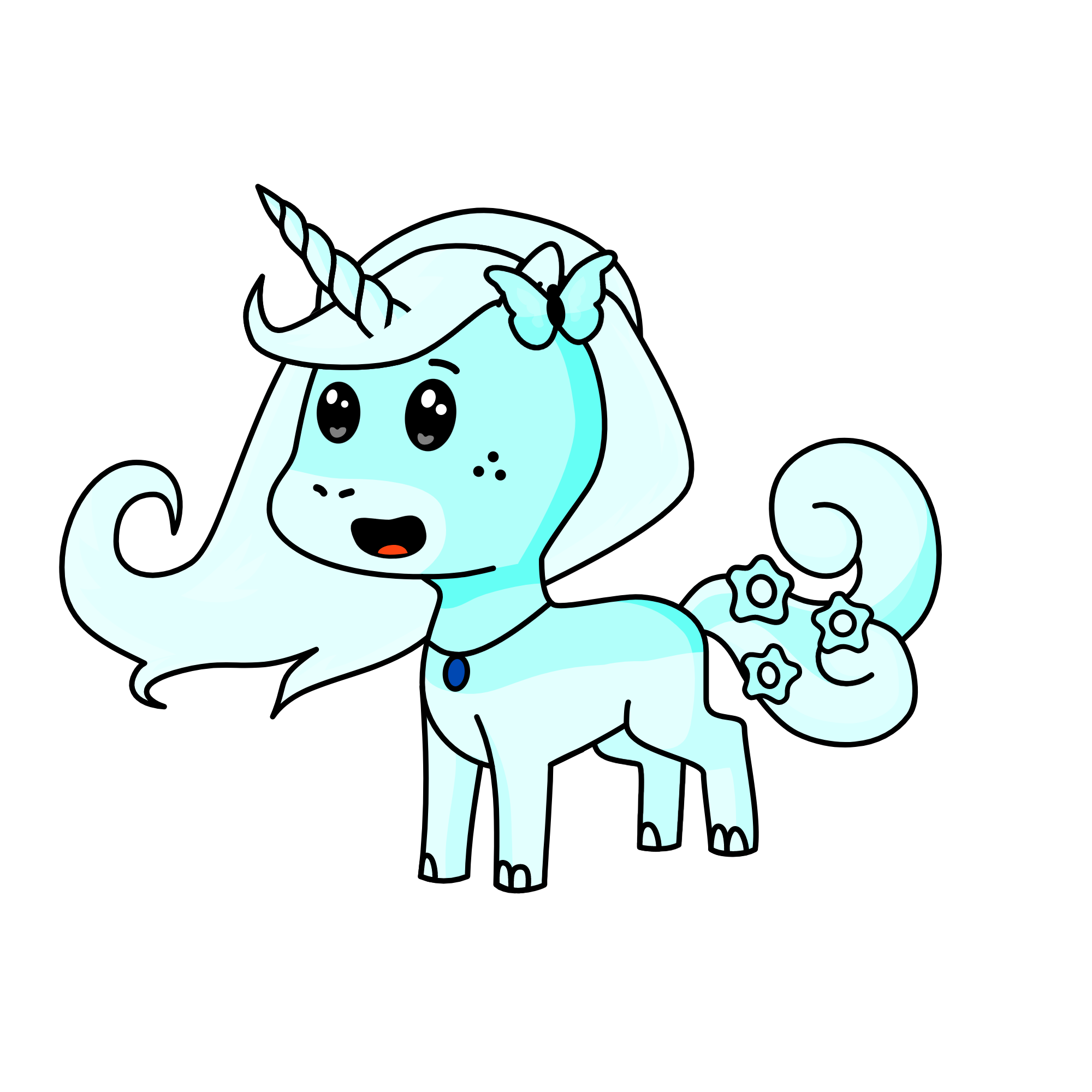 Silver Swirls, the unicorn