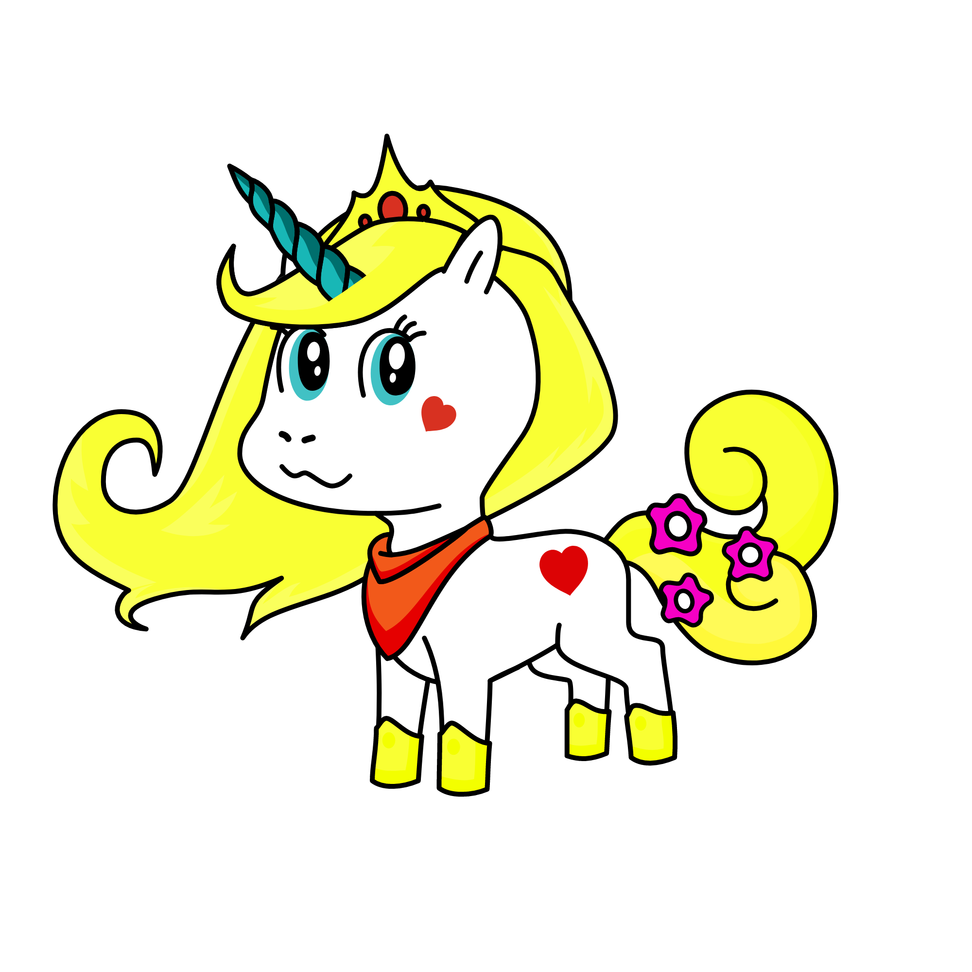 the queen of hearts, the unicorn