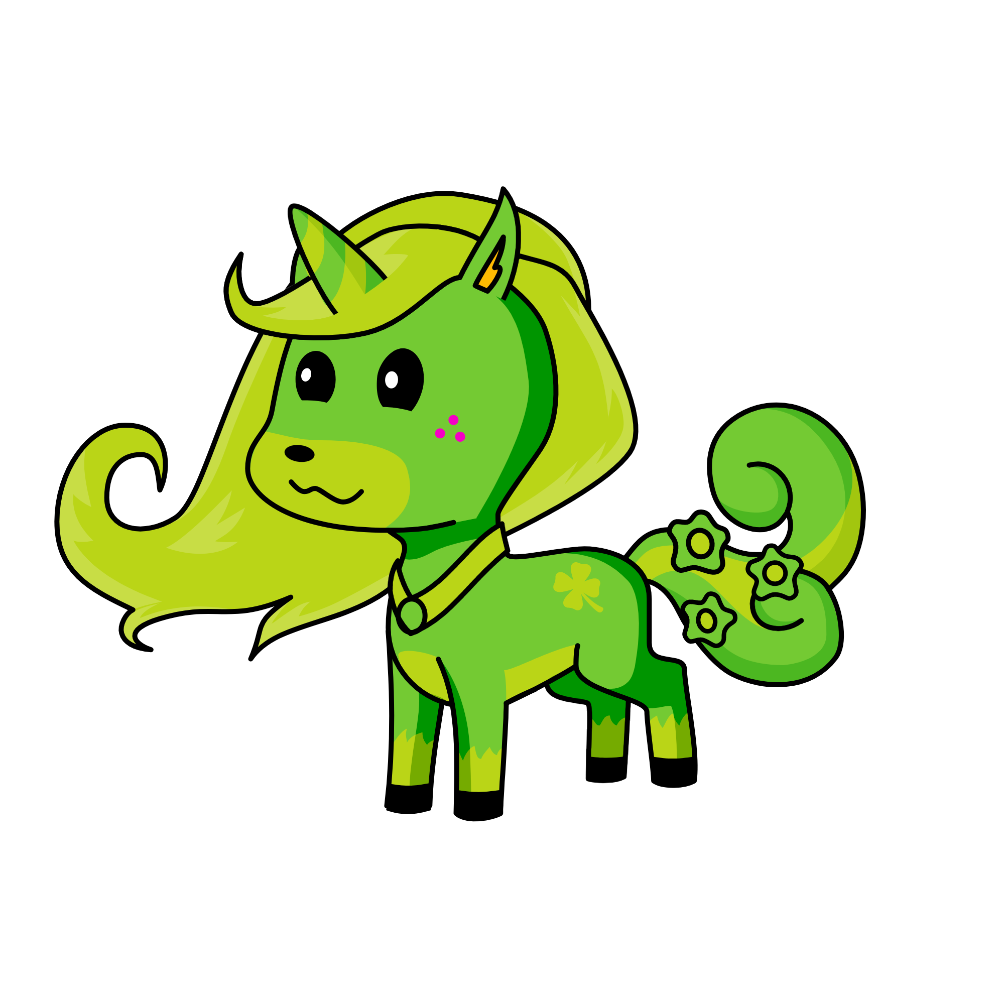 green, the unicorn