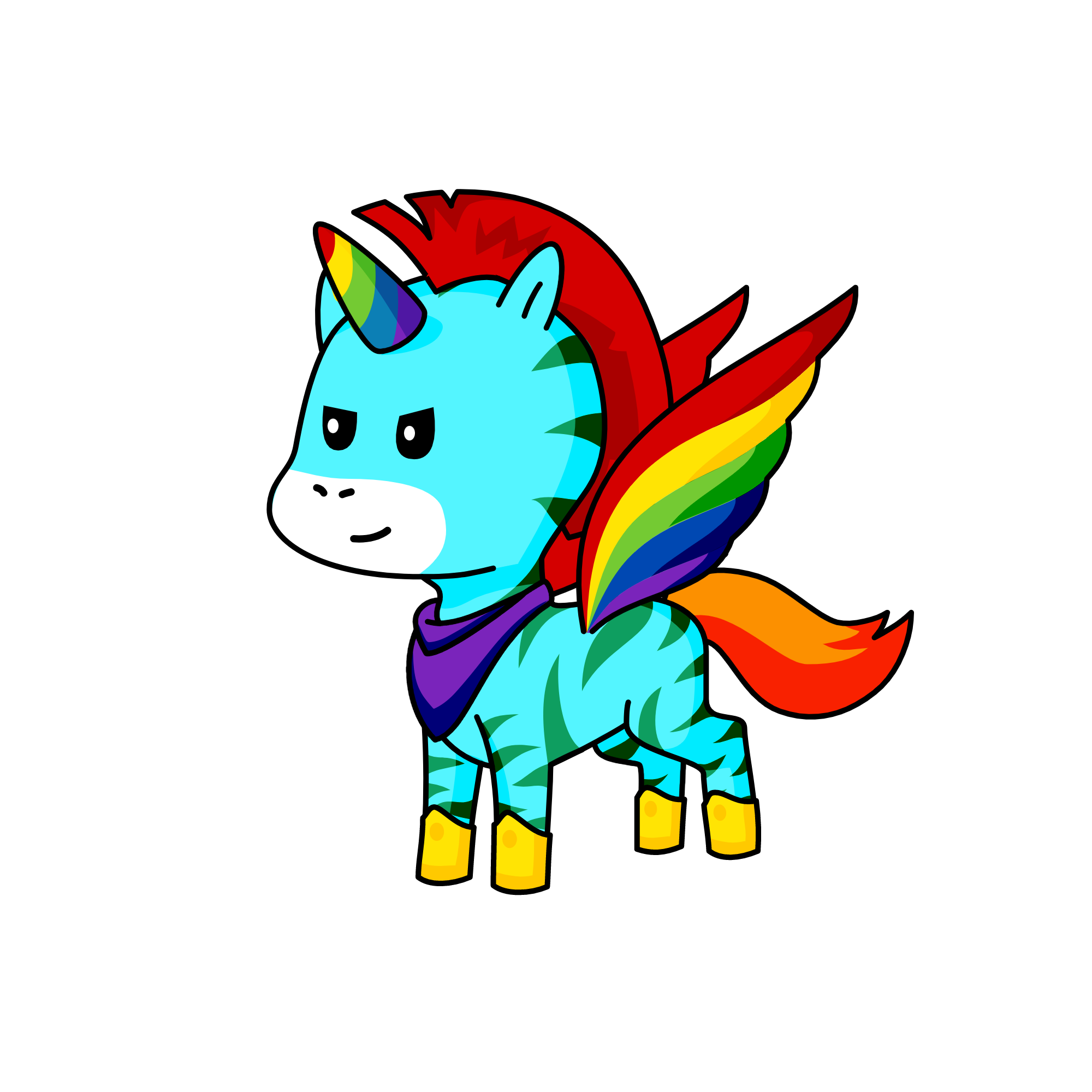 Rainbow prince, the unicorn