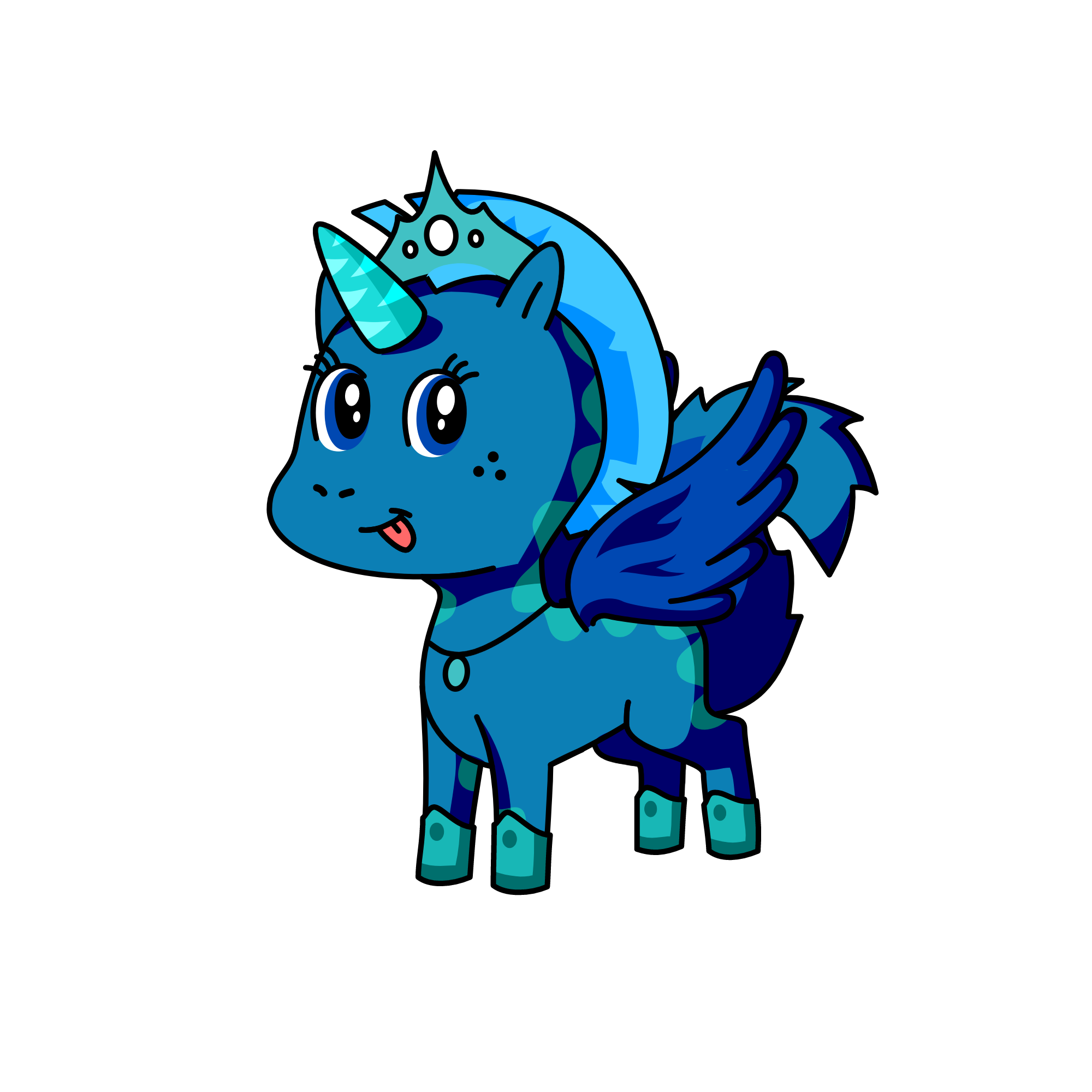 Queen Jennifer Blue (Queen Blue Jean, Queen of the winter), the unicorn