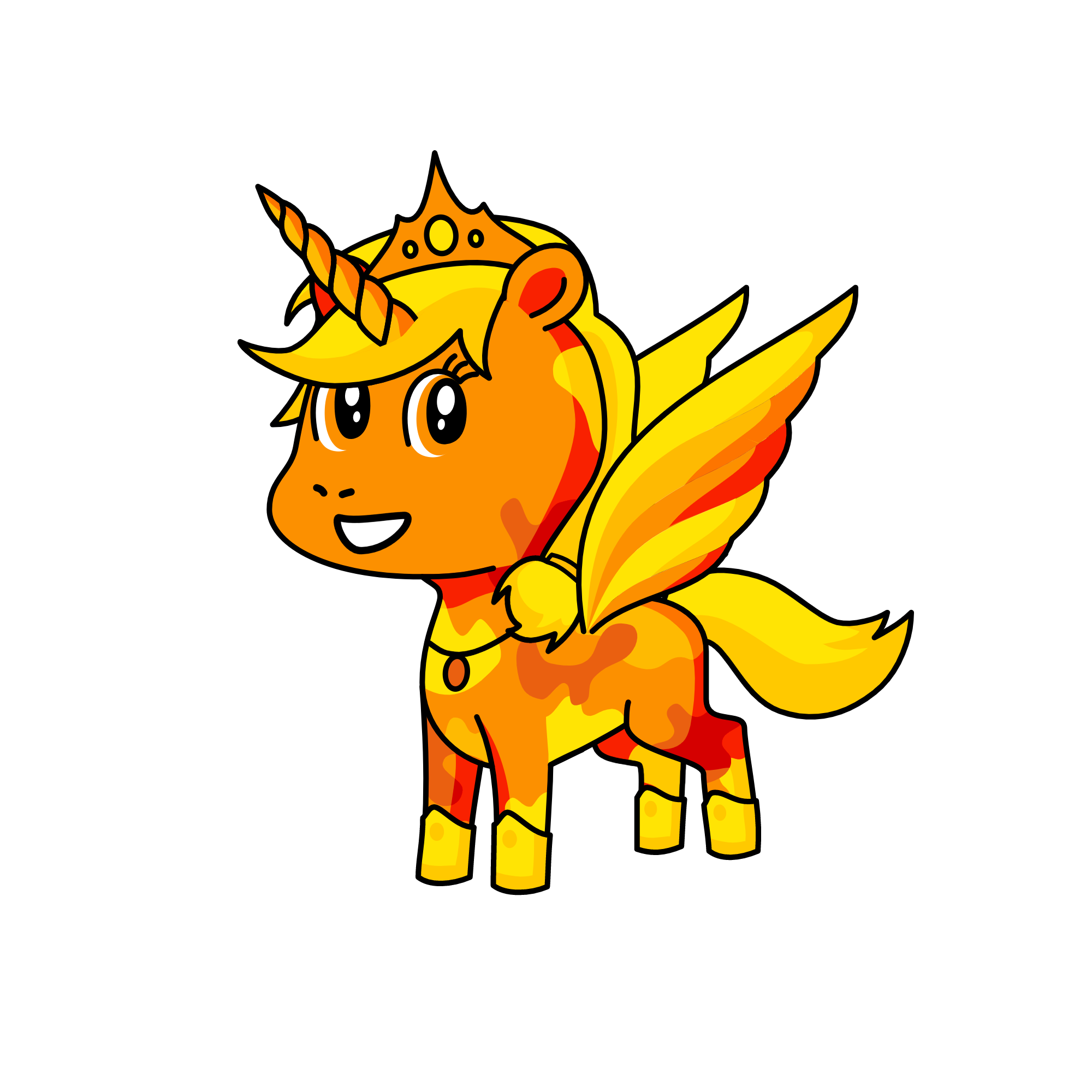 Queen Sunshine Shimmer (Queen Summer, Queen of the summer), the unicorn