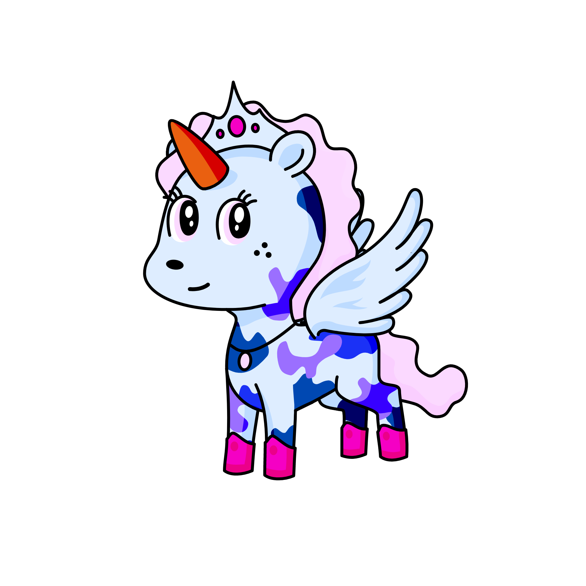 Queen Skier Flier (Queen Sky Fly, Queen of the skies), the unicorn