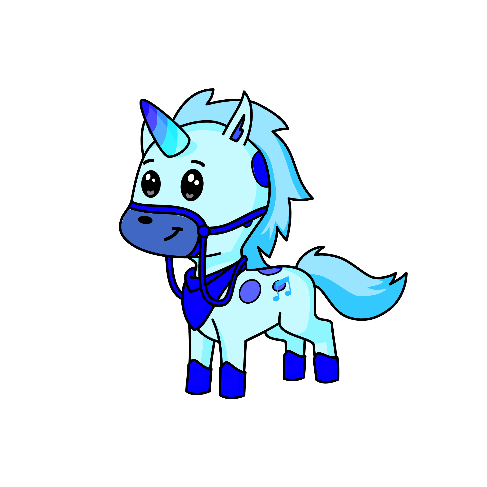 BLuetea. (Pinkdrops Brother.), the unicorn