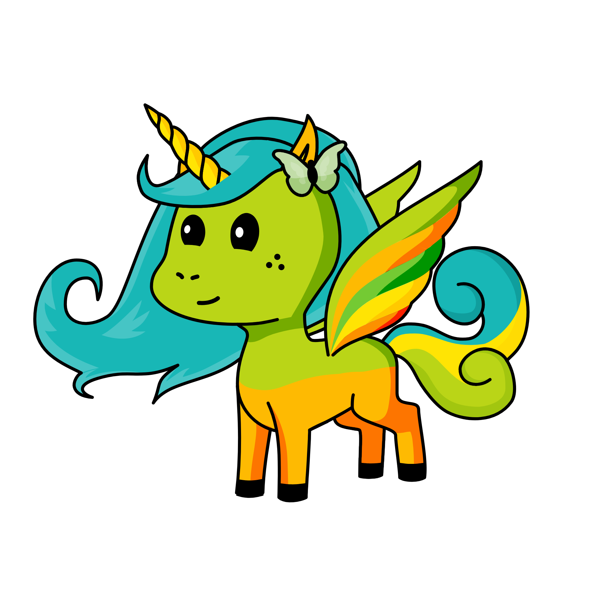Greeny, the unicorn