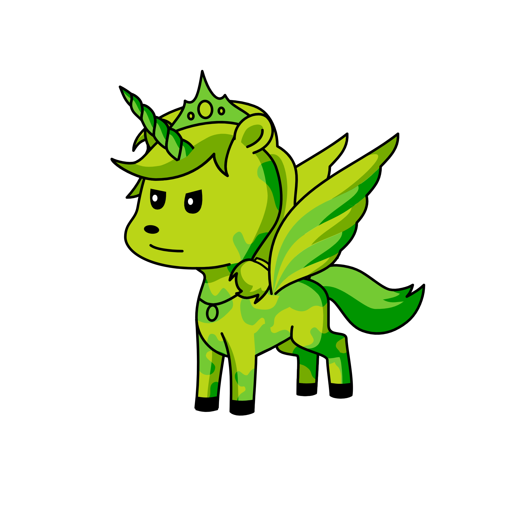 Queen Lushfull Greenery (Queen Lush Green, Queen of the forest) , the unicorn