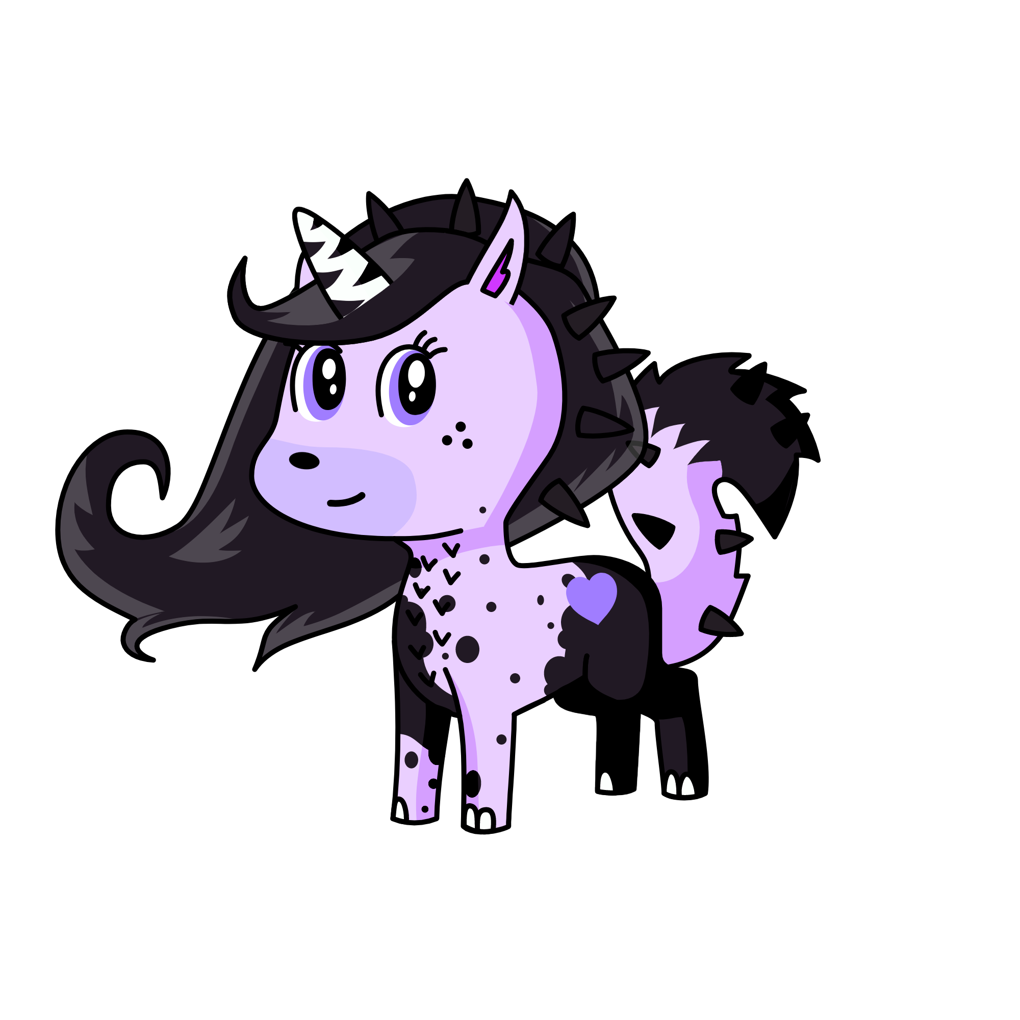 Pinkdrop in her Midnight animal disguise., the unicorn