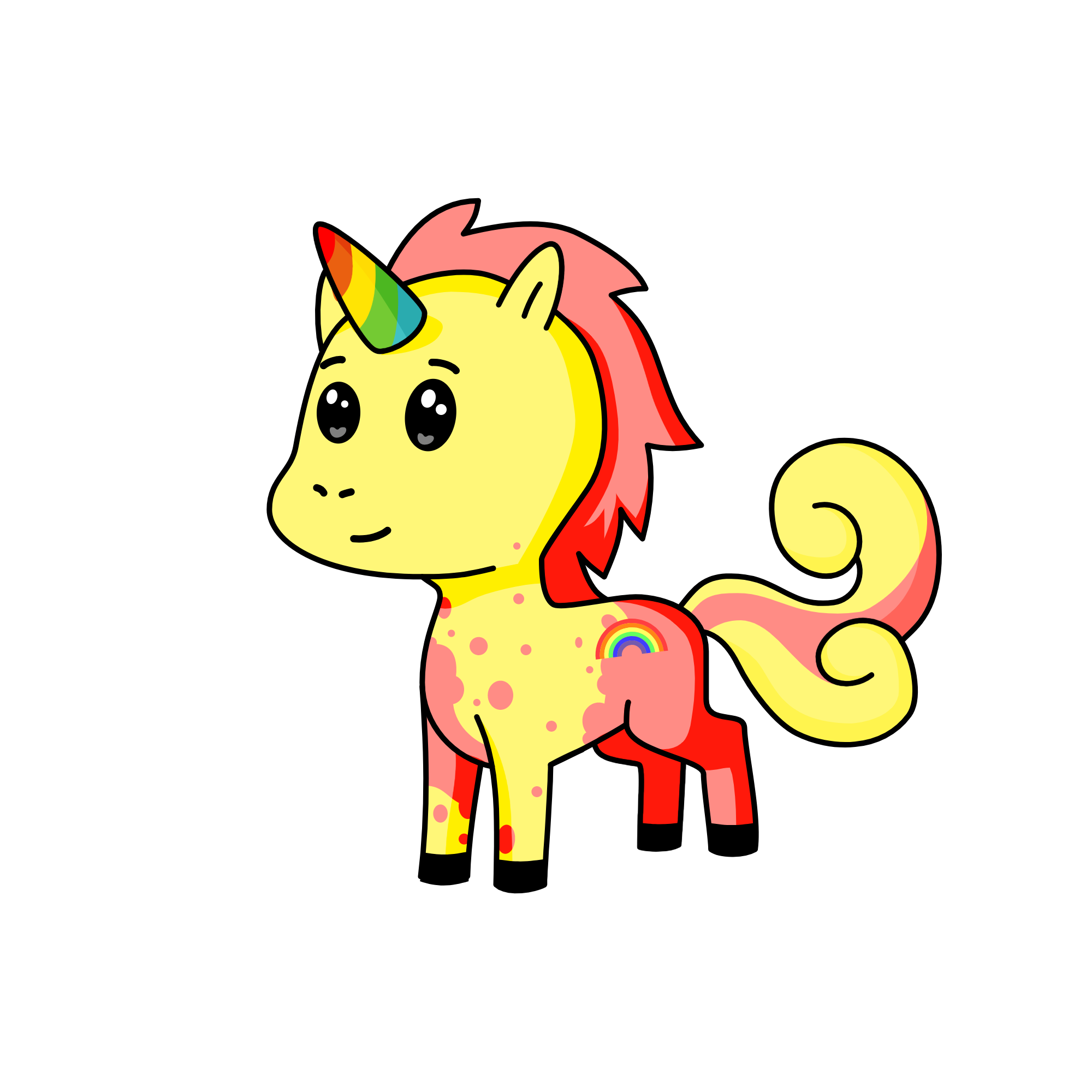 Lemon and strawberry sorbet , the unicorn