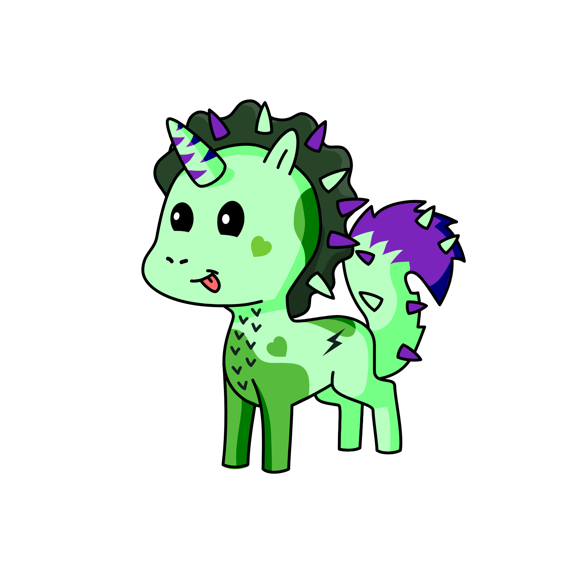 Spike the dragon as a pony, the unicorn