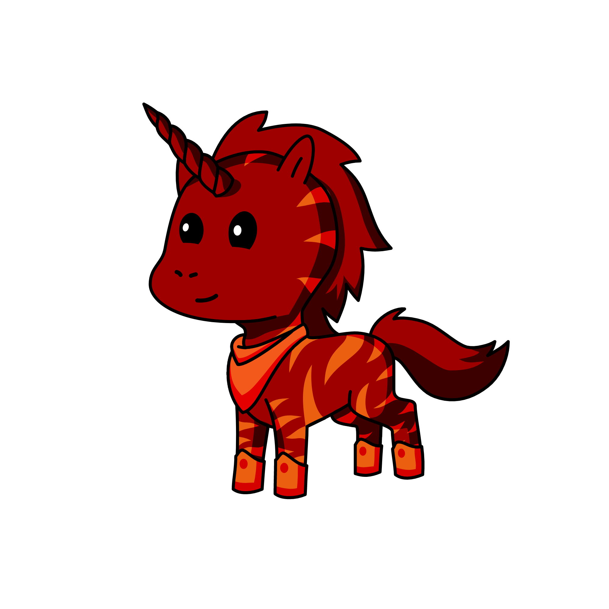 flames, the unicorn