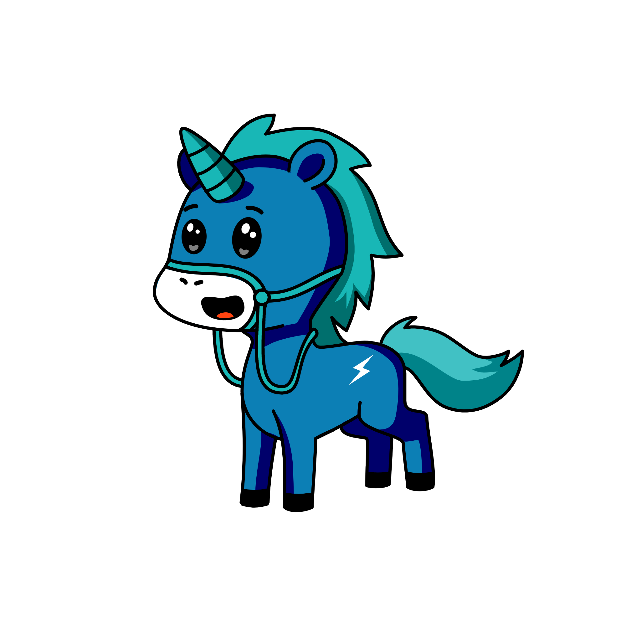 Blue, the unicorn