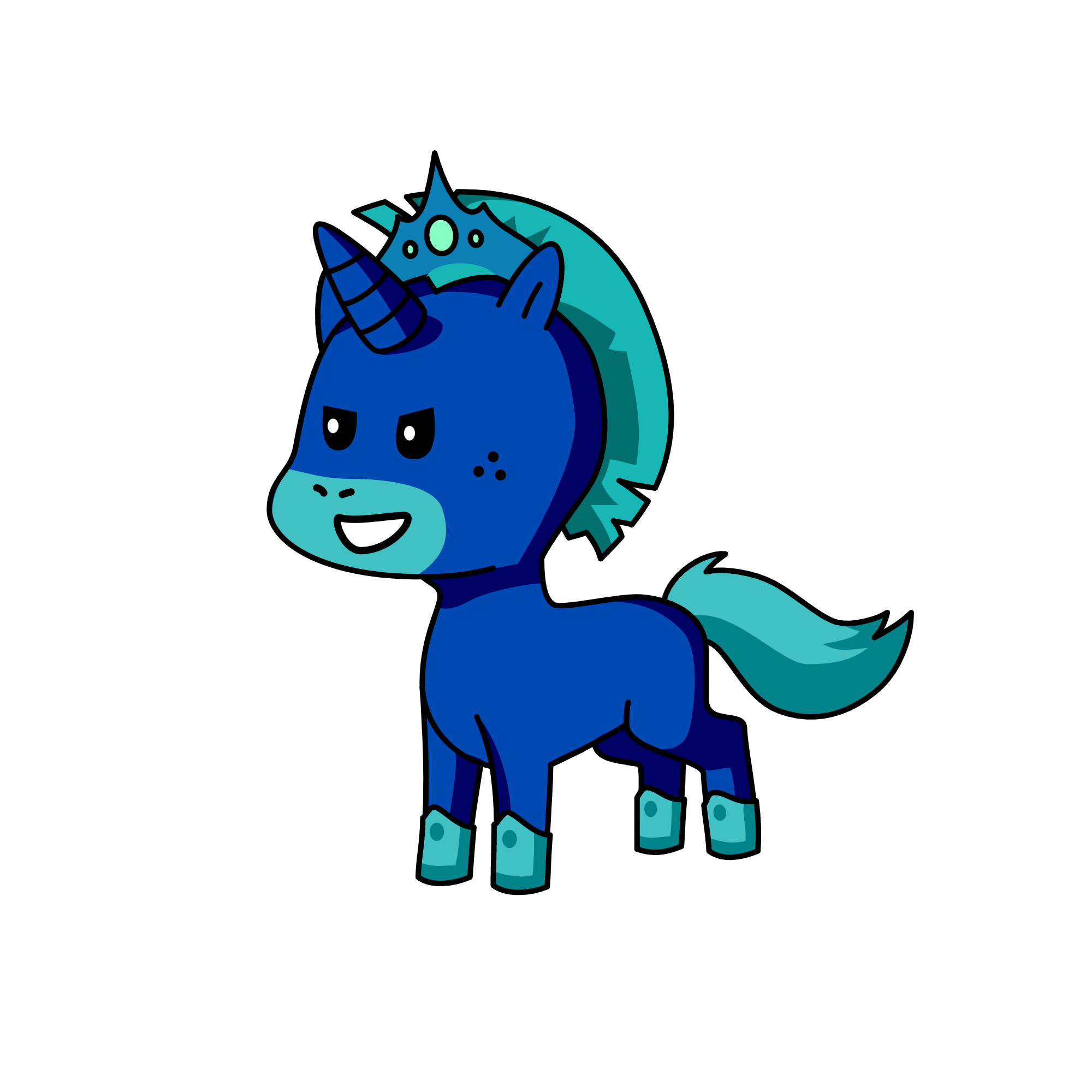 blue, the unicorn