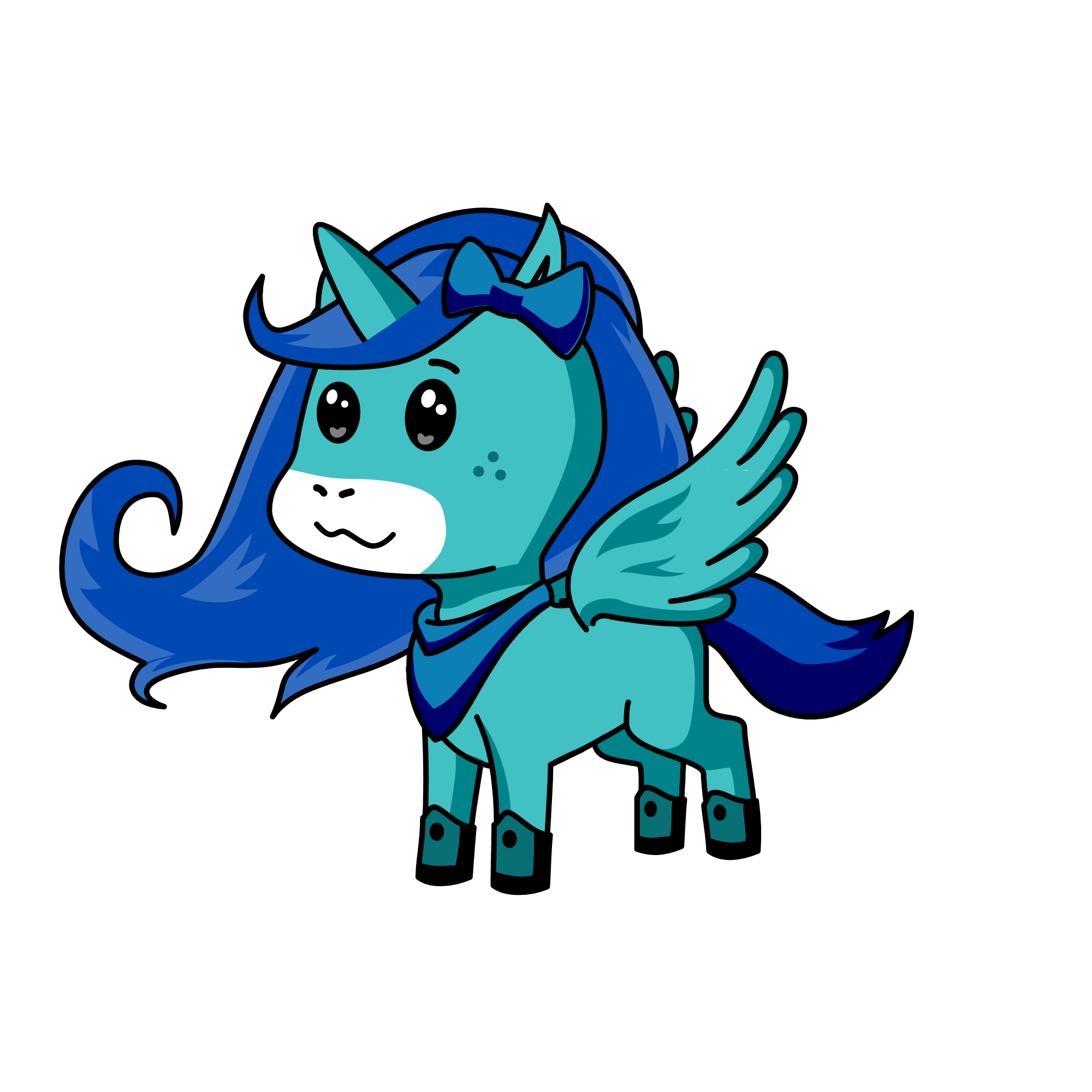 Blue, the unicorn