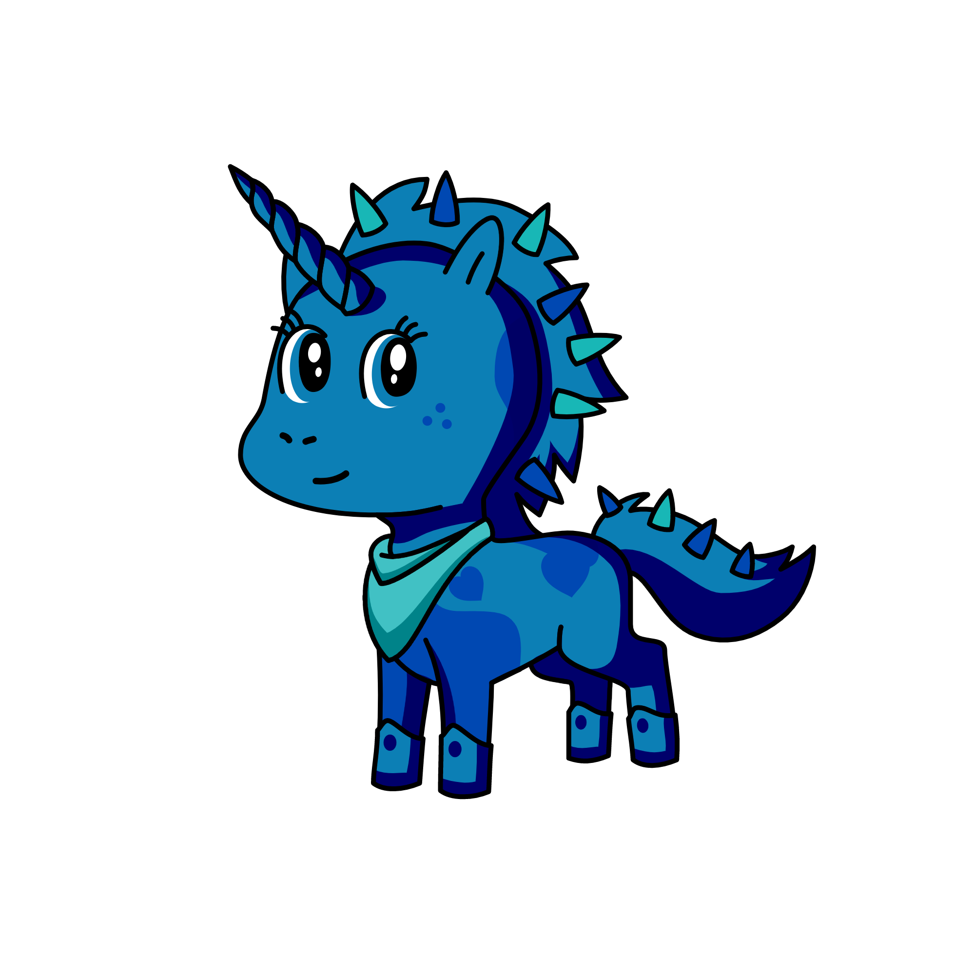 blue, the unicorn