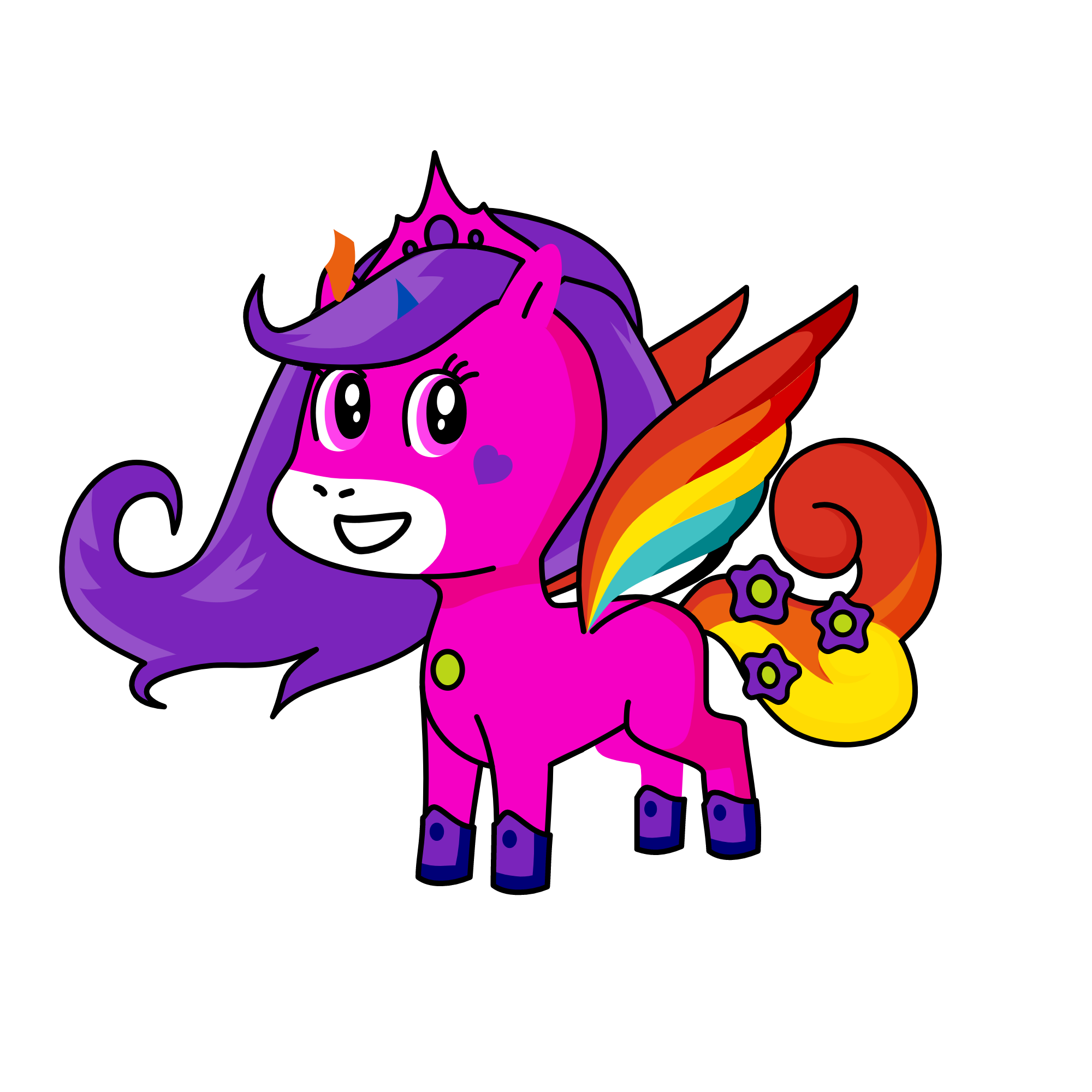 queen rainbow sparkle II, the unicorn
