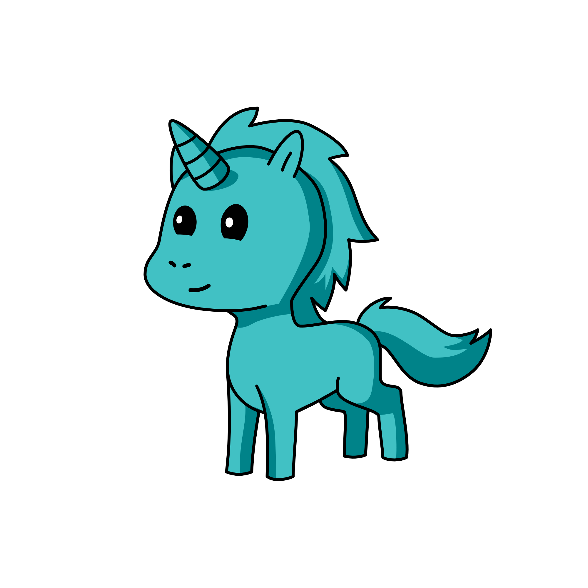 Blue, the unicorn