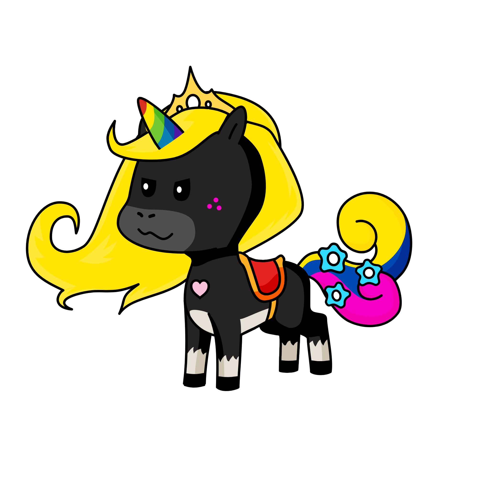 Blackie, the unicorn