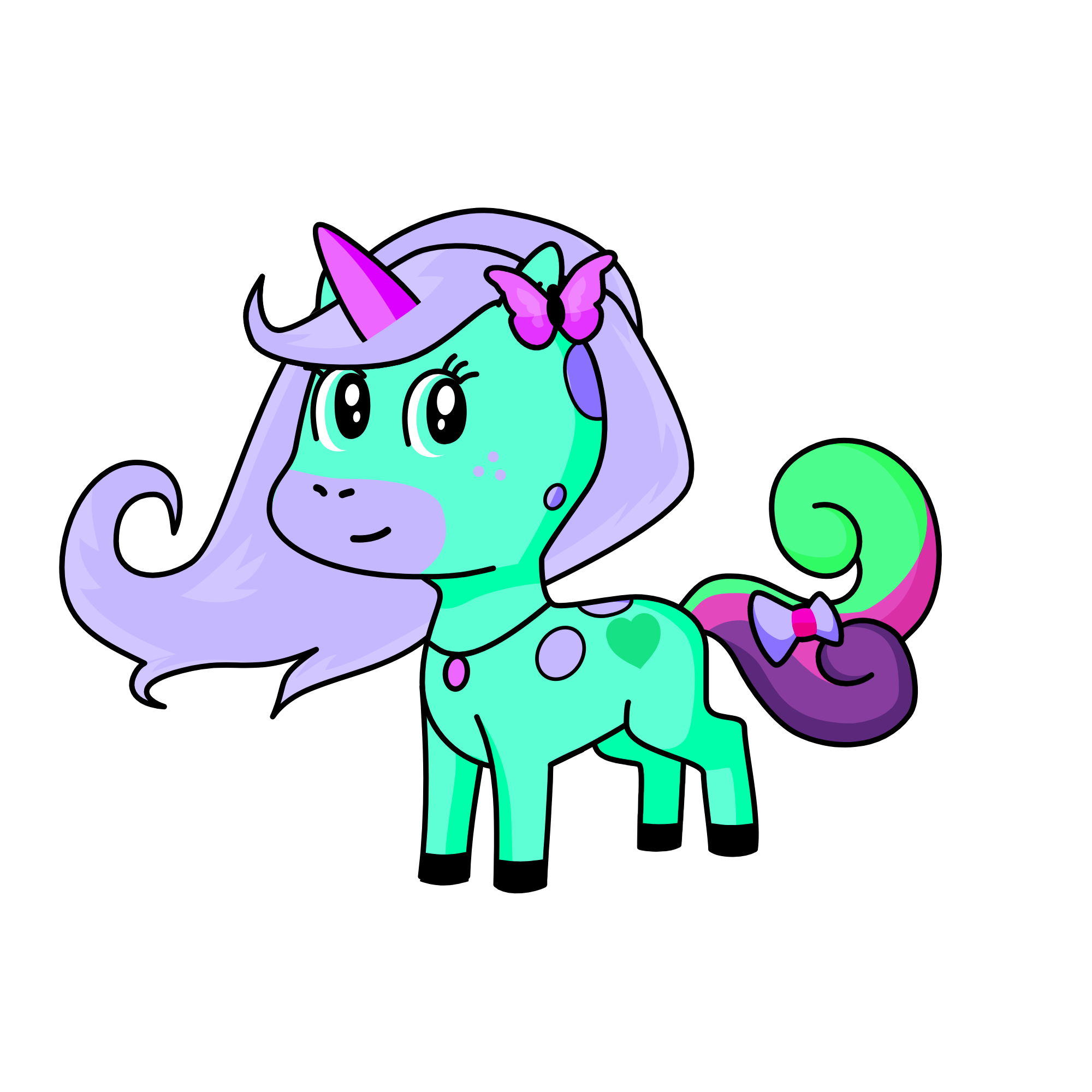 Fluter shiy, the unicorn