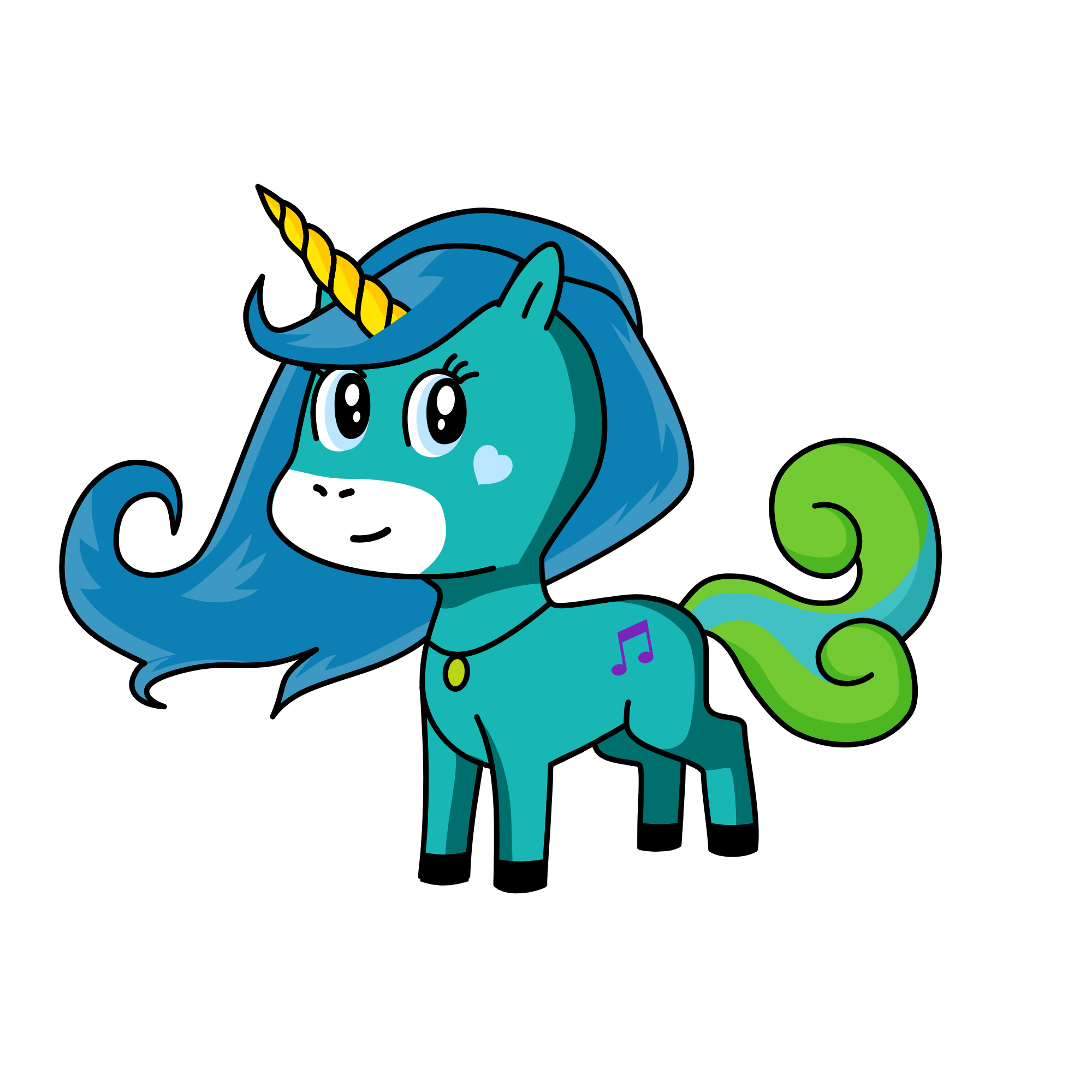 Blue, the unicorn