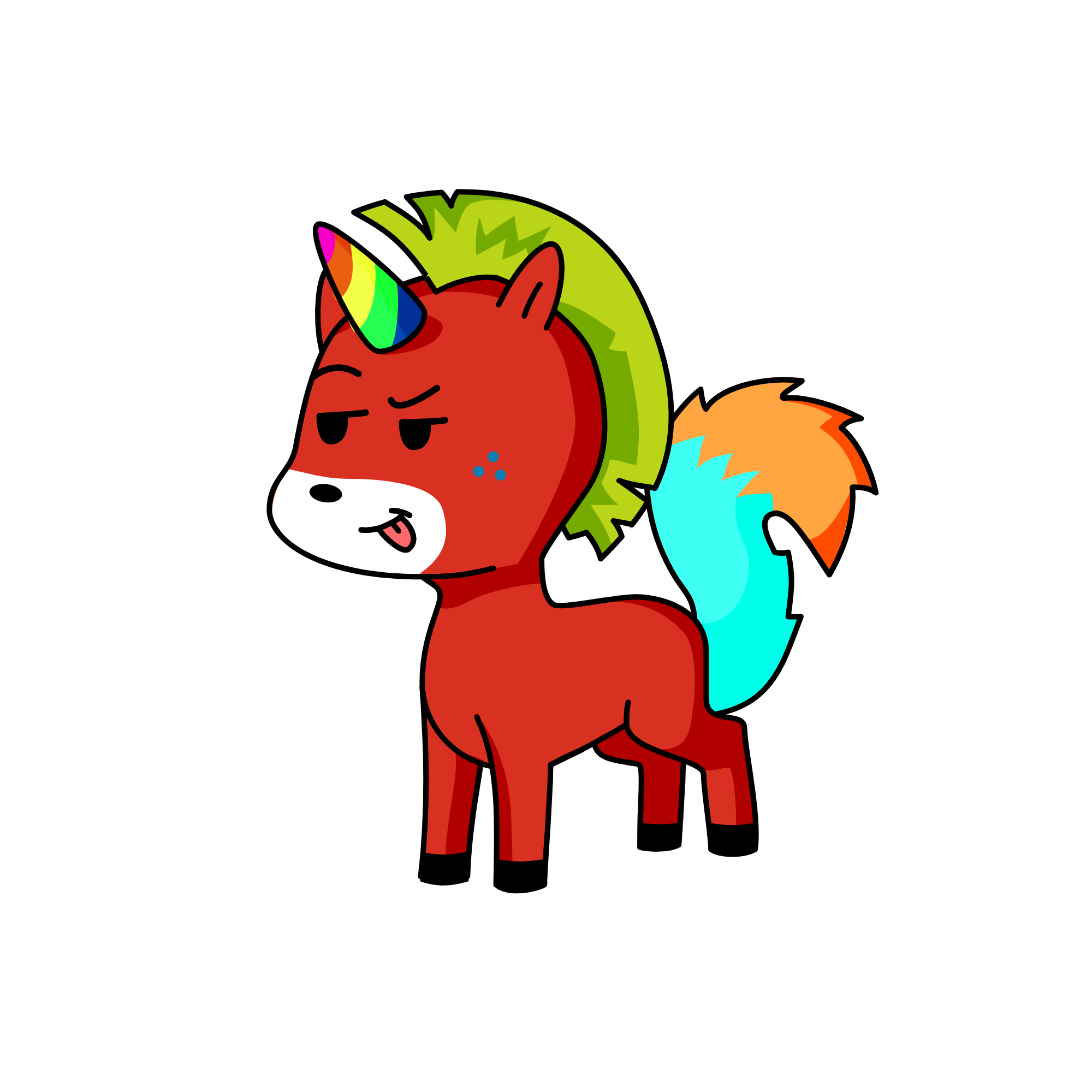 Rainbow, the unicorn