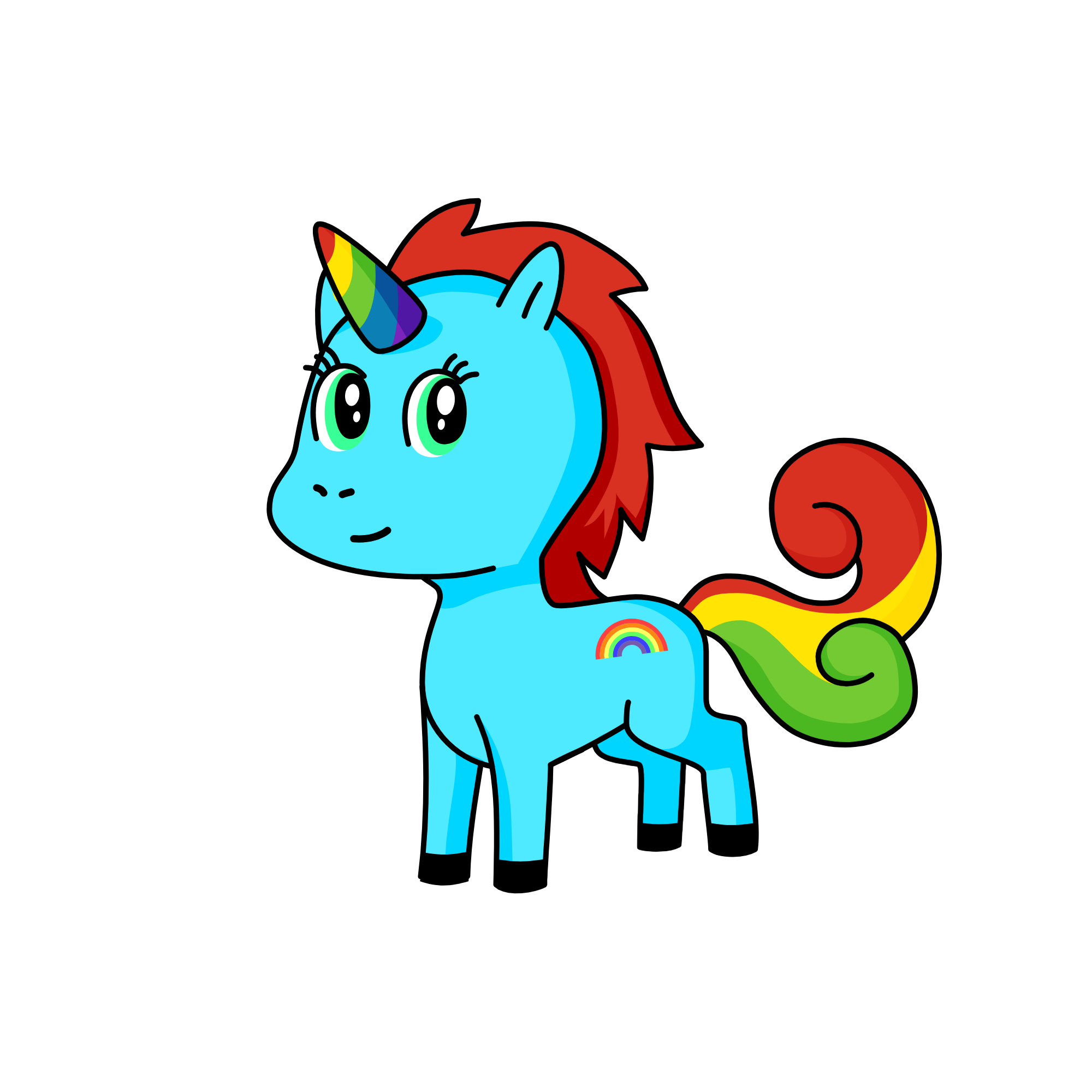 Raibow pony, the unicorn