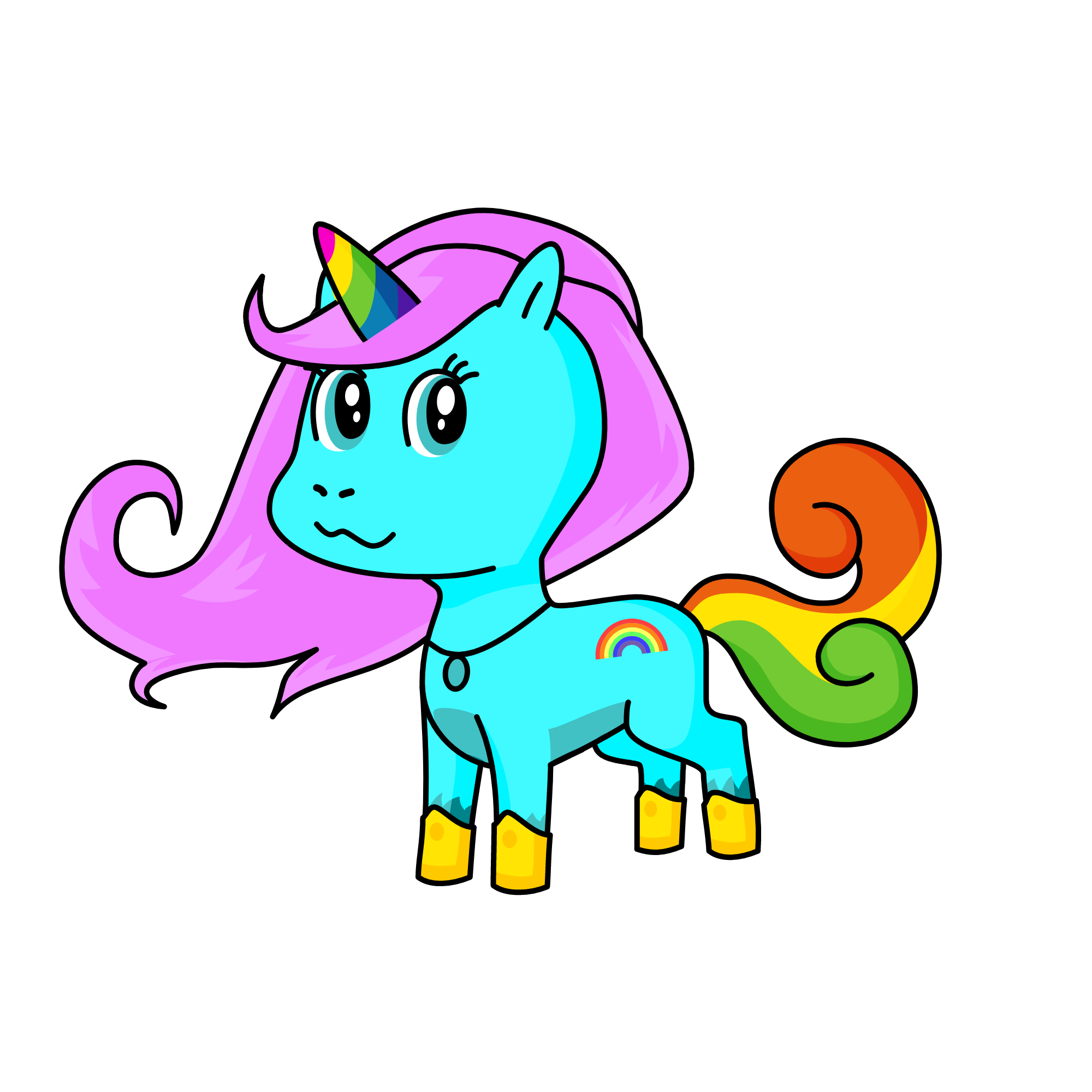 Rainbow pony , the unicorn