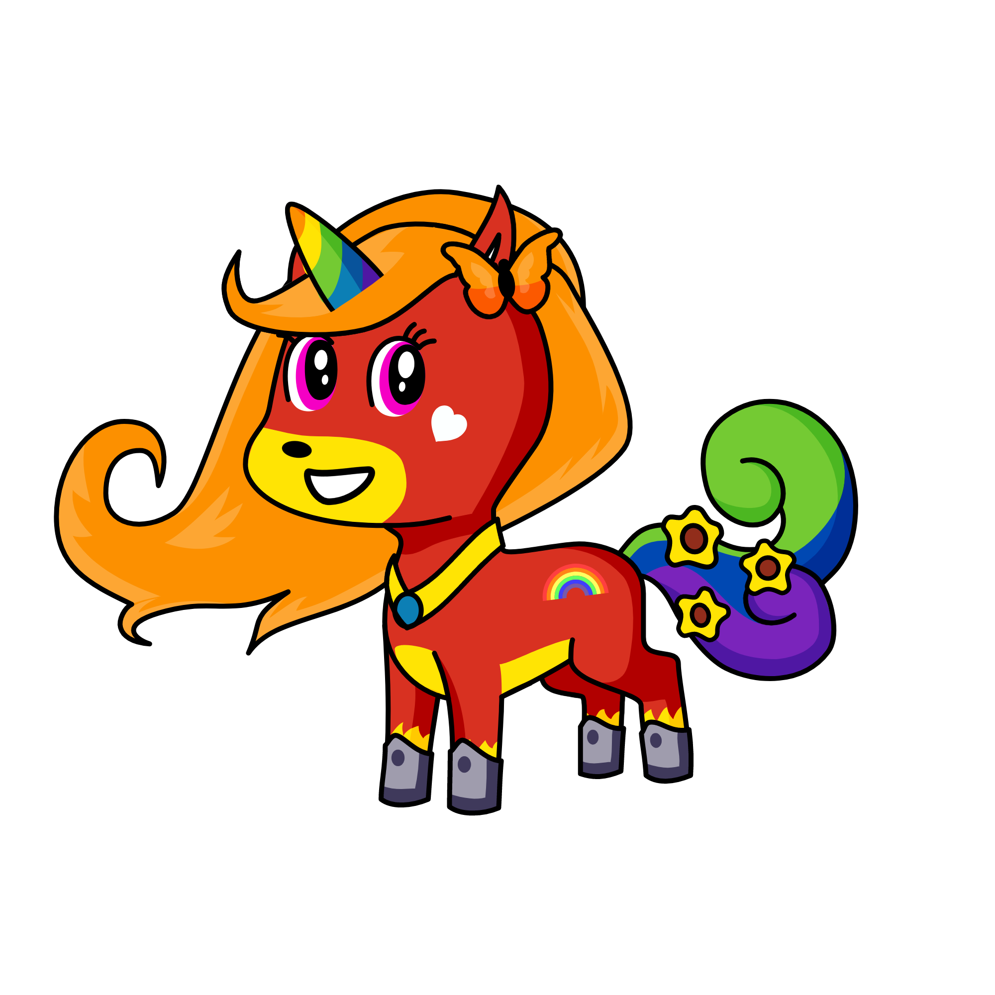 rinbow ray, the unicorn