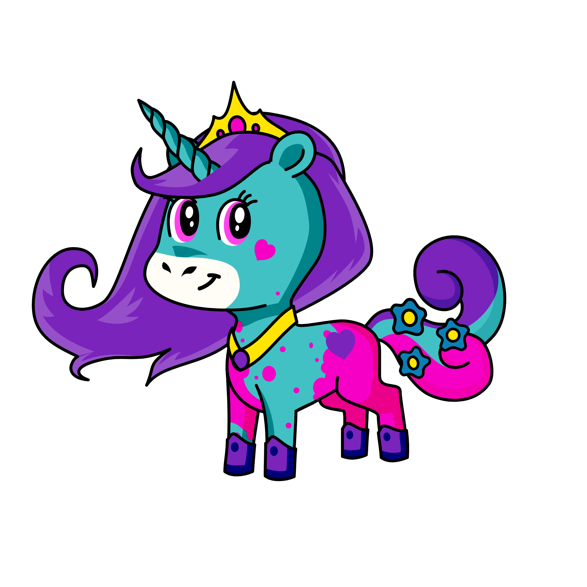 princess heart paint, the unicorn